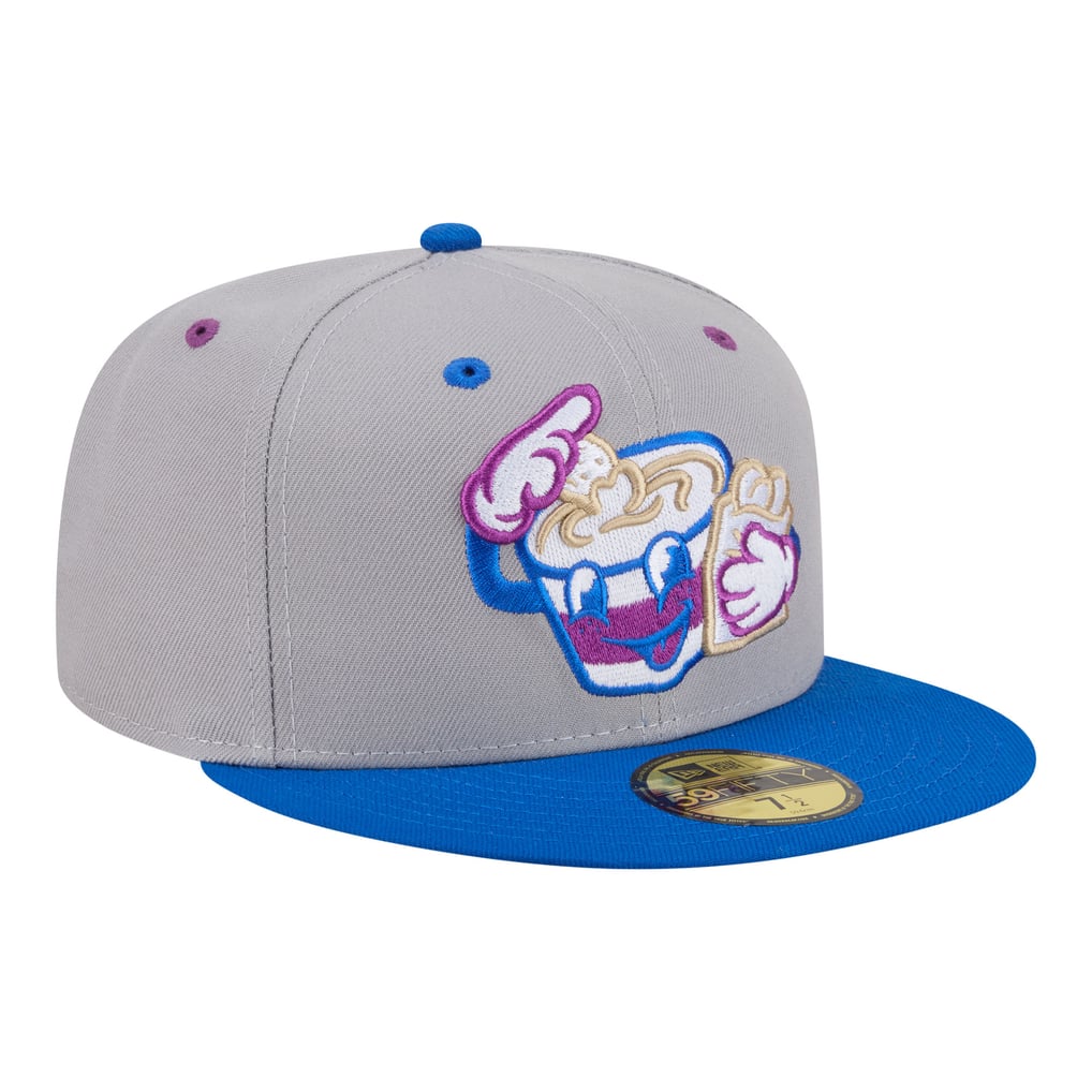 Casquette ajustée Akron RubberDucks New Era Minor League Theme Nights 59FIFTY - Gris/Bleu