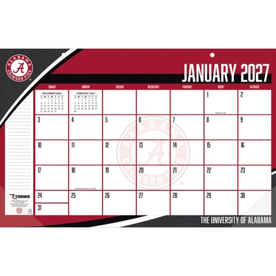 Sous-main calendrier Alabama Crimson Tide 17" x 11"