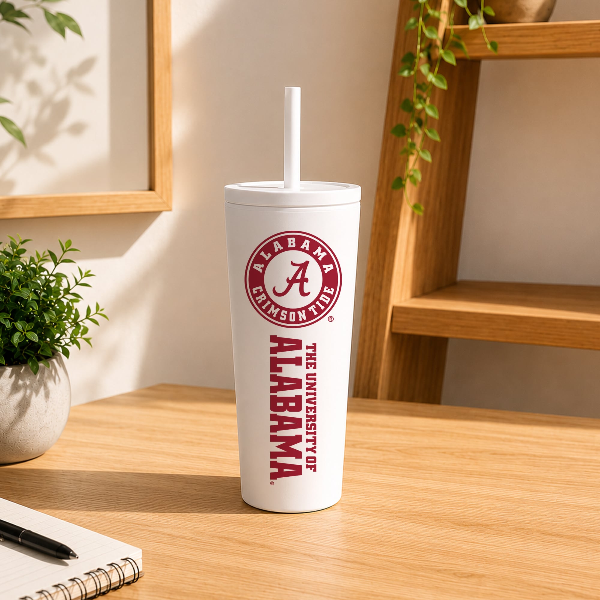 Alabama Crimson Tide 24oz. No Spill Straw Tumbler