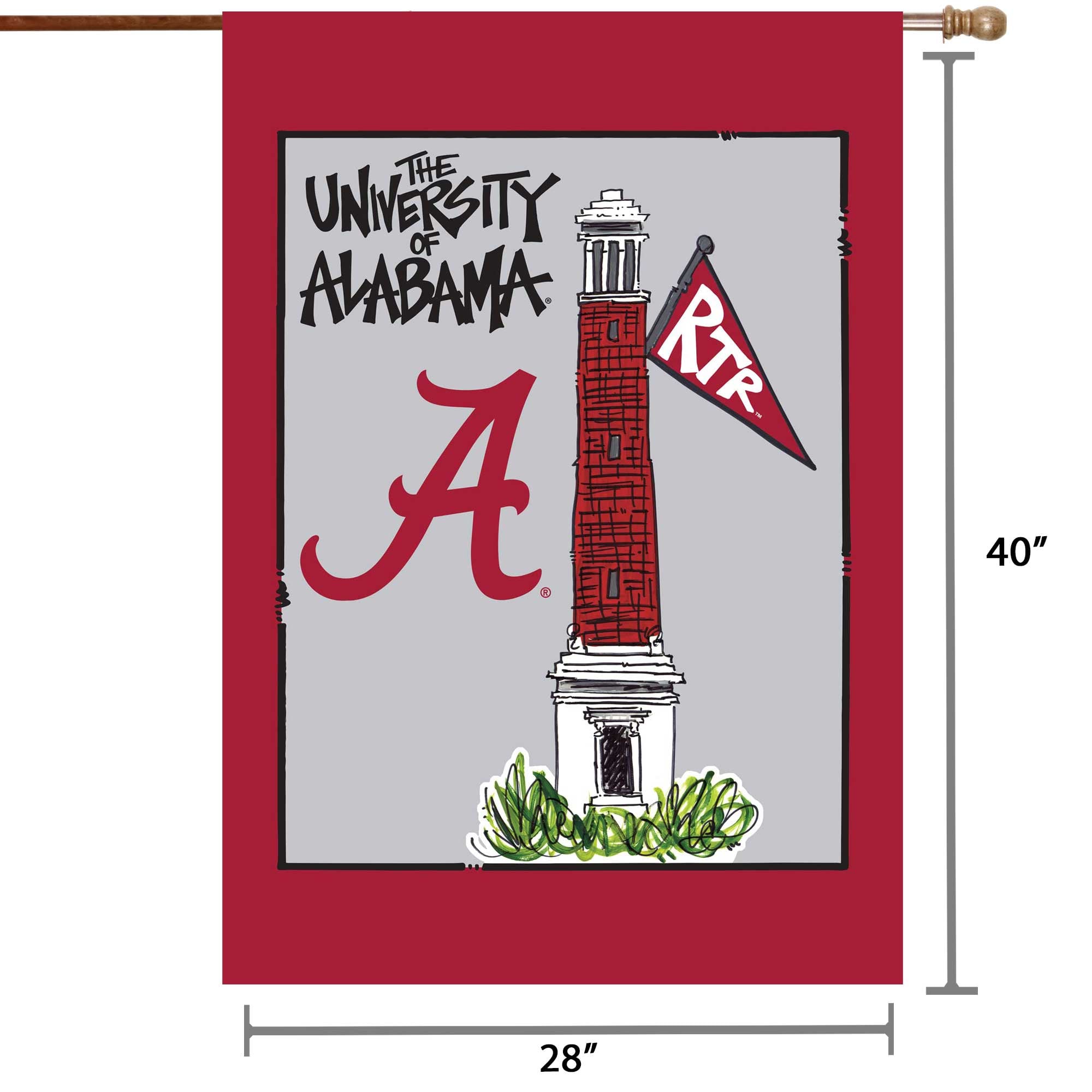 Drapeau de maison double face Alabama Crimson Tide 28" x 40"