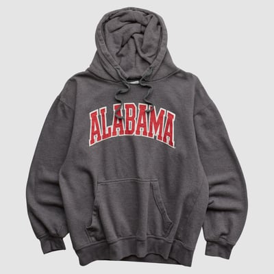 Alabama Crimson Tide Majestic 2010s Hooded Pullover Sweatshirt - Dark Heather Gray - S by Fanatics Real Vintage