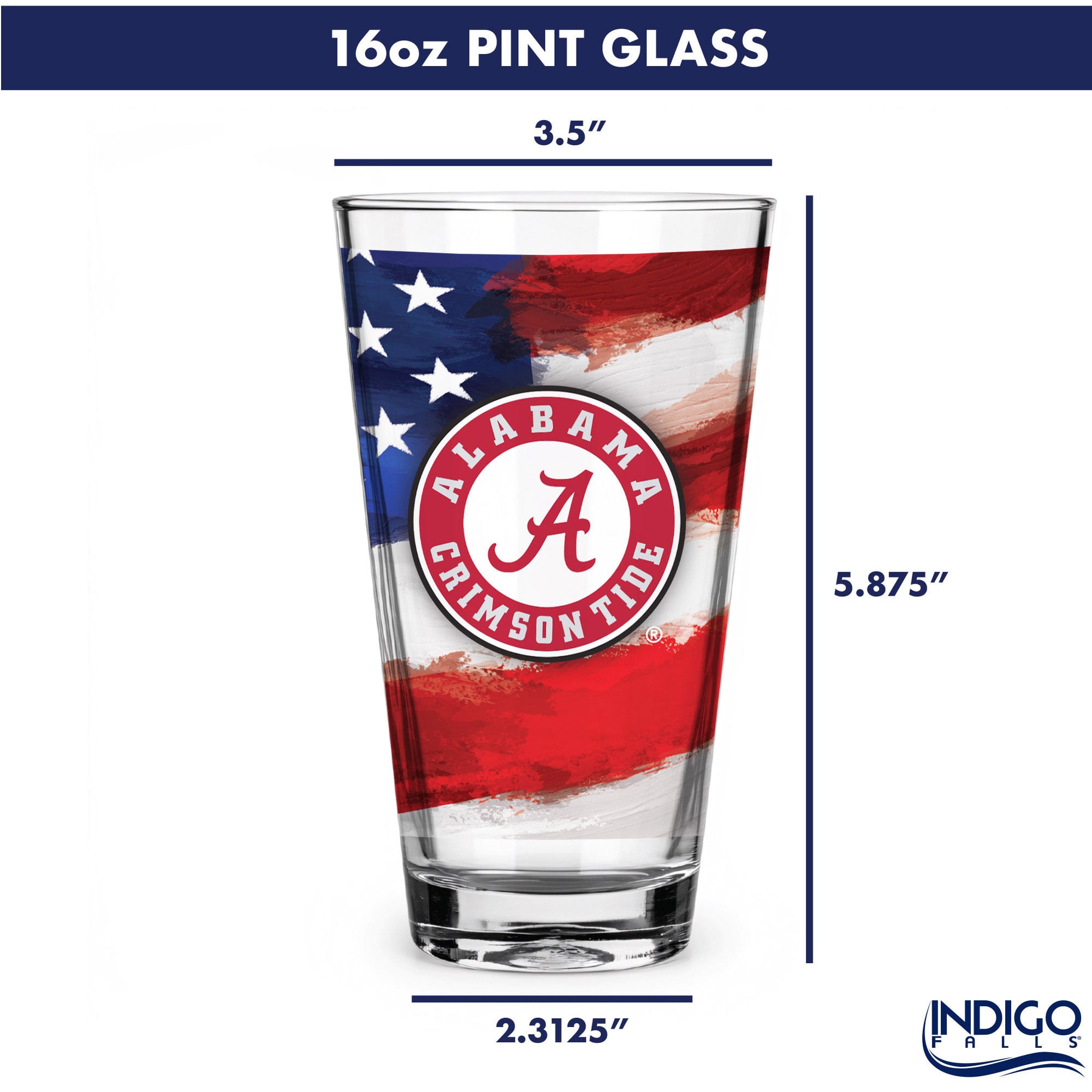 Alabama Crimson Tide Two-Pack 16oz. Americana Pint Glass Set