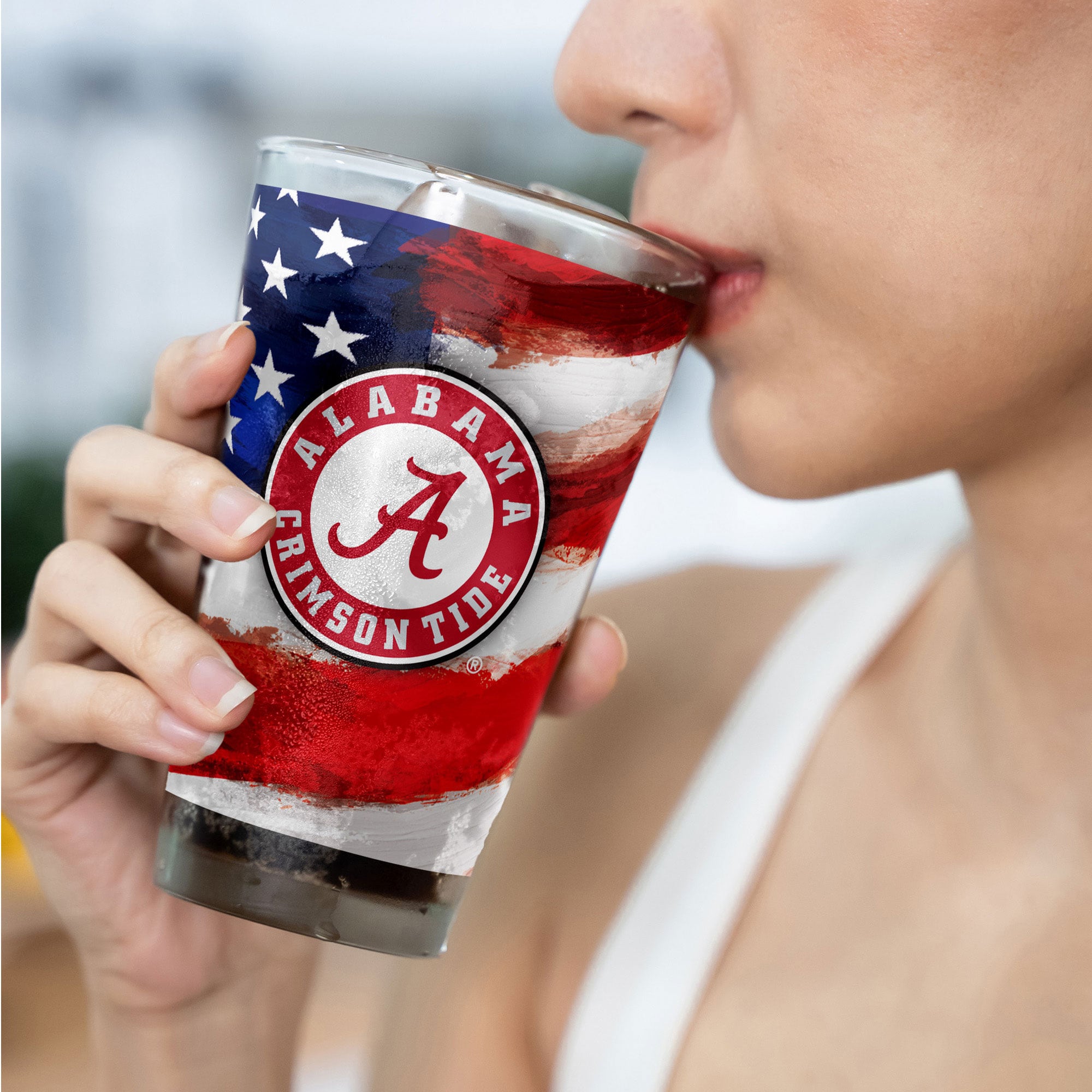 Alabama Crimson Tide Two-Pack 16oz. Americana Pint Glass Set