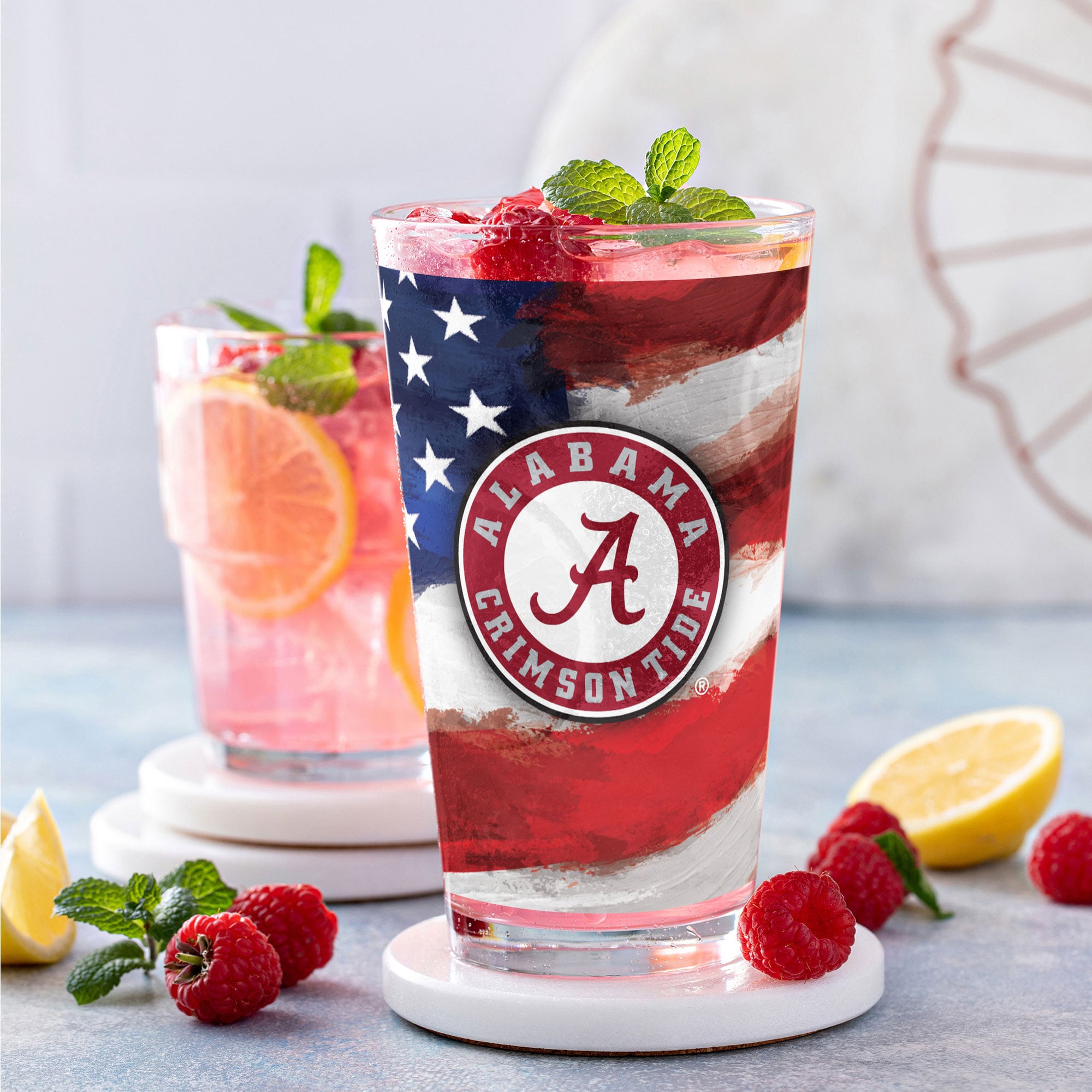 Alabama Crimson Tide Two-Pack 16oz. Americana Pint Glass Set