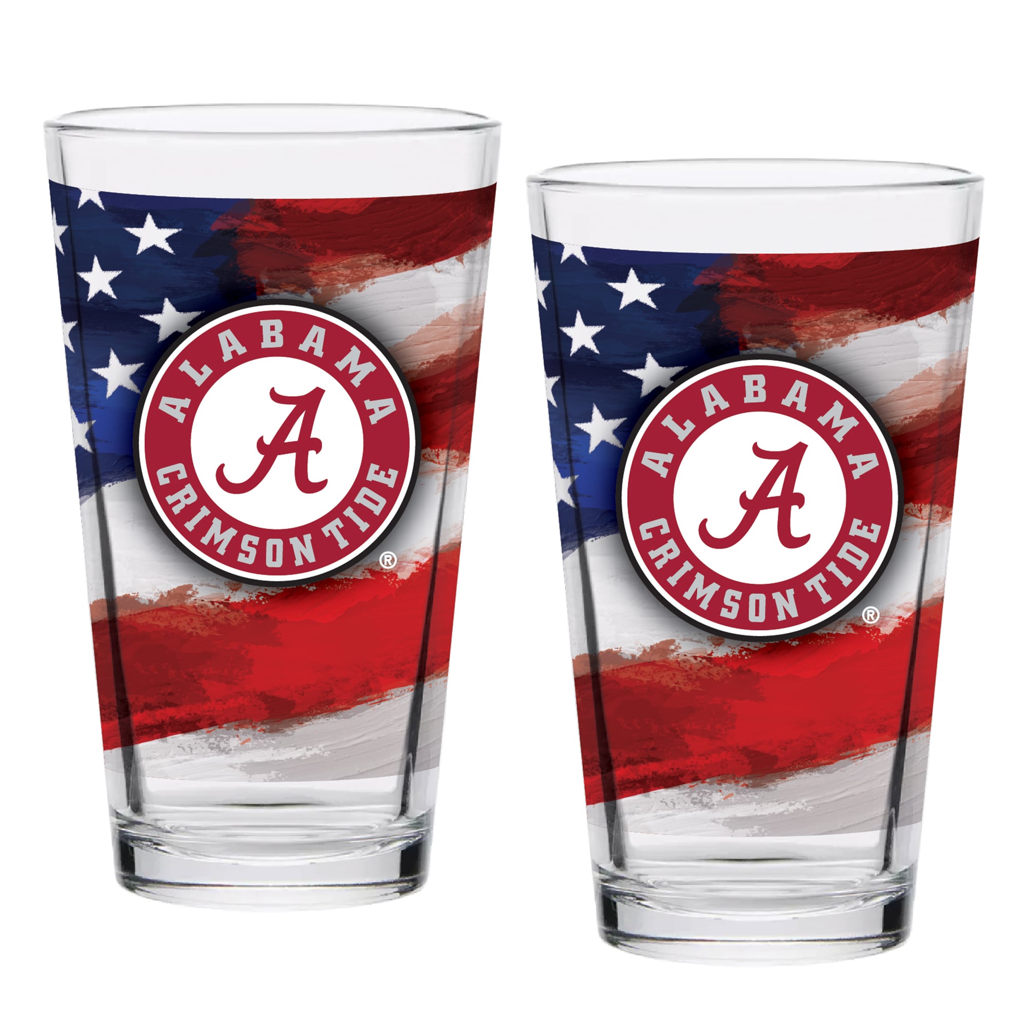 Alabama Crimson Tide Two-Pack 16oz. Americana Pint Glass Set