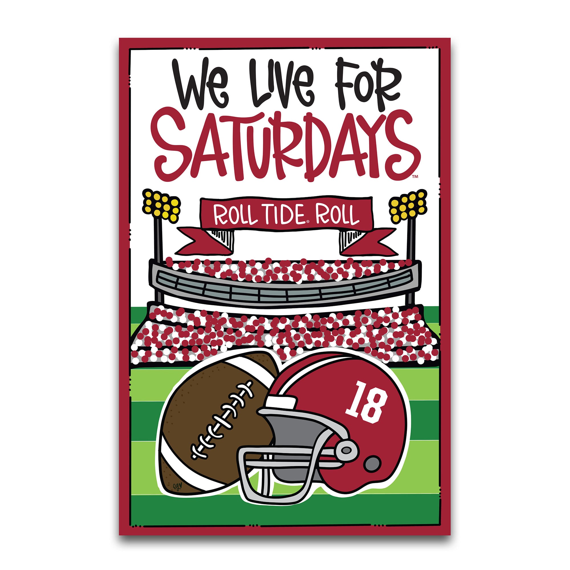 Drapeau de jardin Alabama Crimson Tide « On vit pour les samedis » (30 x 45 cm)