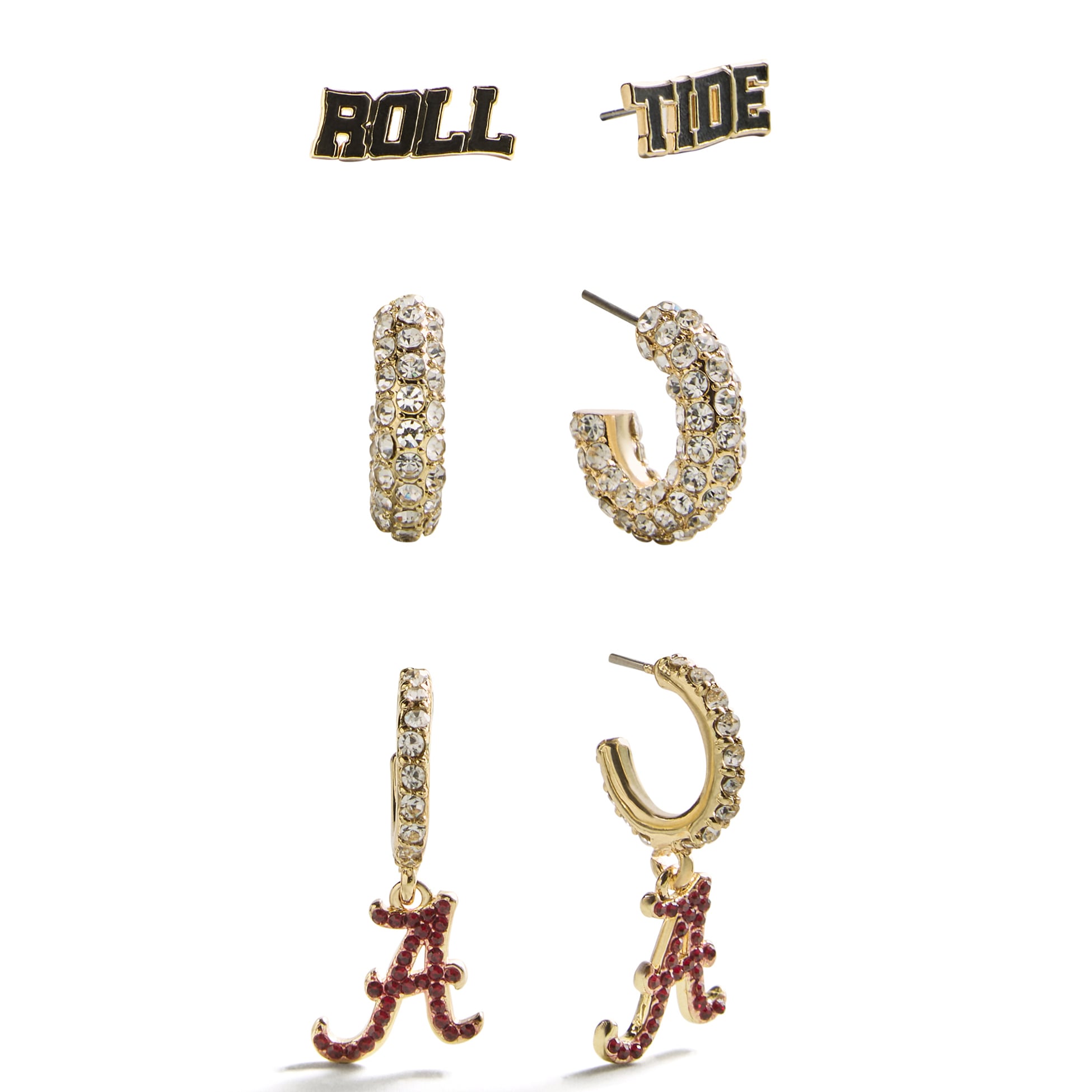 BaubleBar Alabama Crimson Tide 3-Piece Earring Set