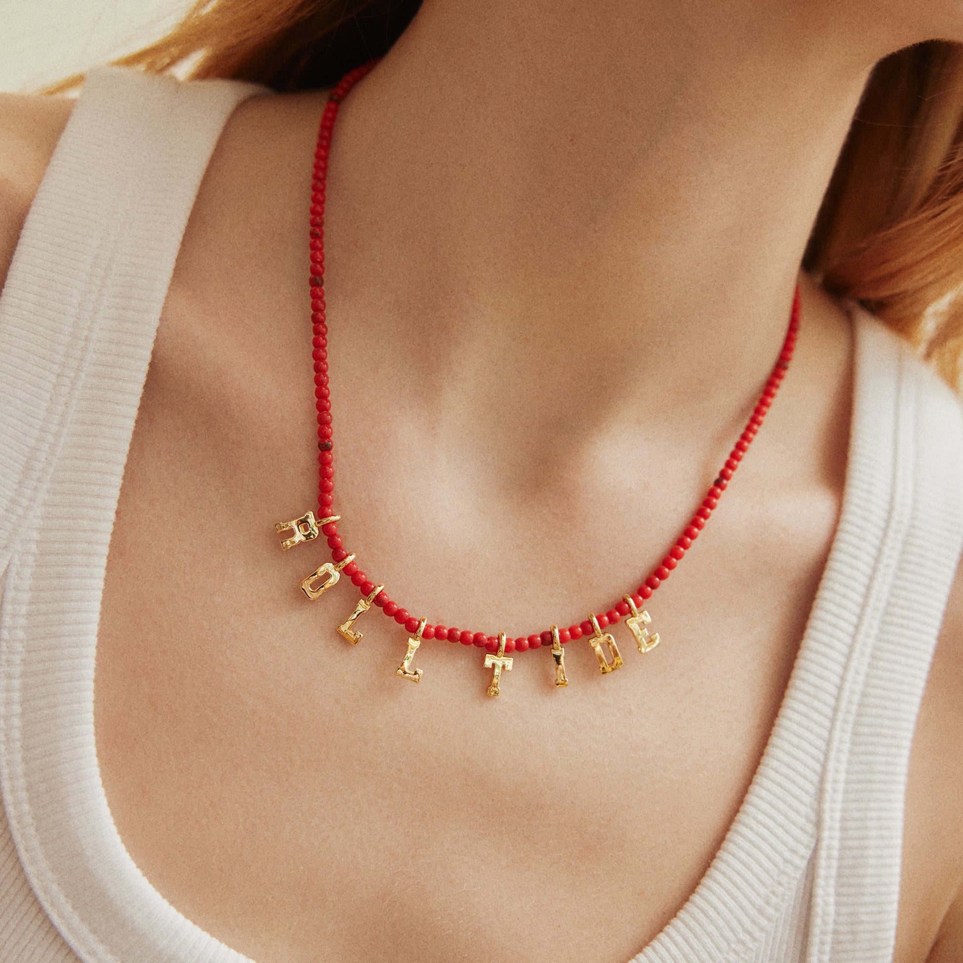 BaubleBar Alabama Crimson Tide Delicate Beaded Slogan Necklace