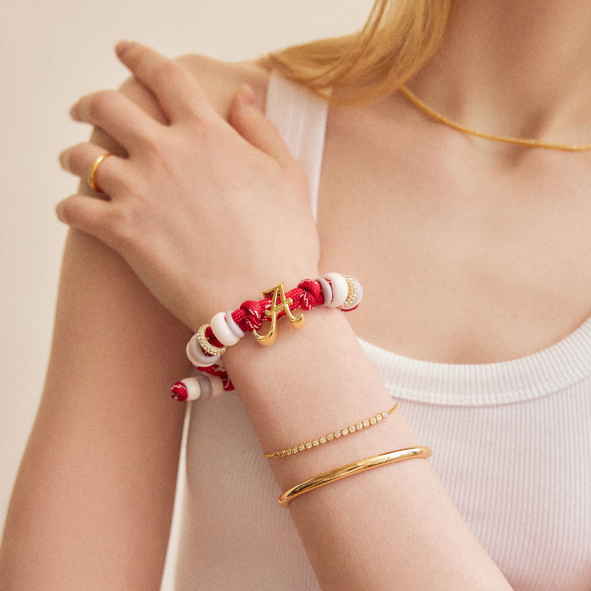BaubleBar Alabama Crimson Tide Paracord Beaded Bracelet