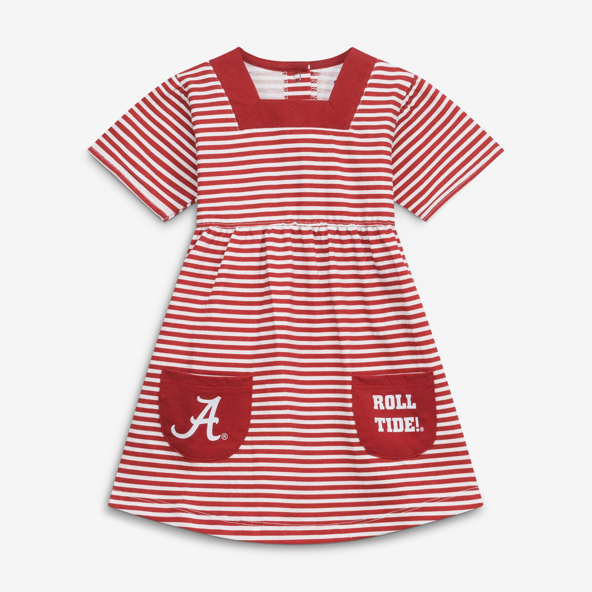 Robe rayée à col carré Little King Alabama Crimson Tide pour petites filles