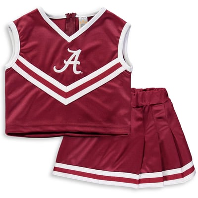  Alabama Crimson Tide Little King Girls Youth Two-Piece V-Neck Cheer Set - Crimson