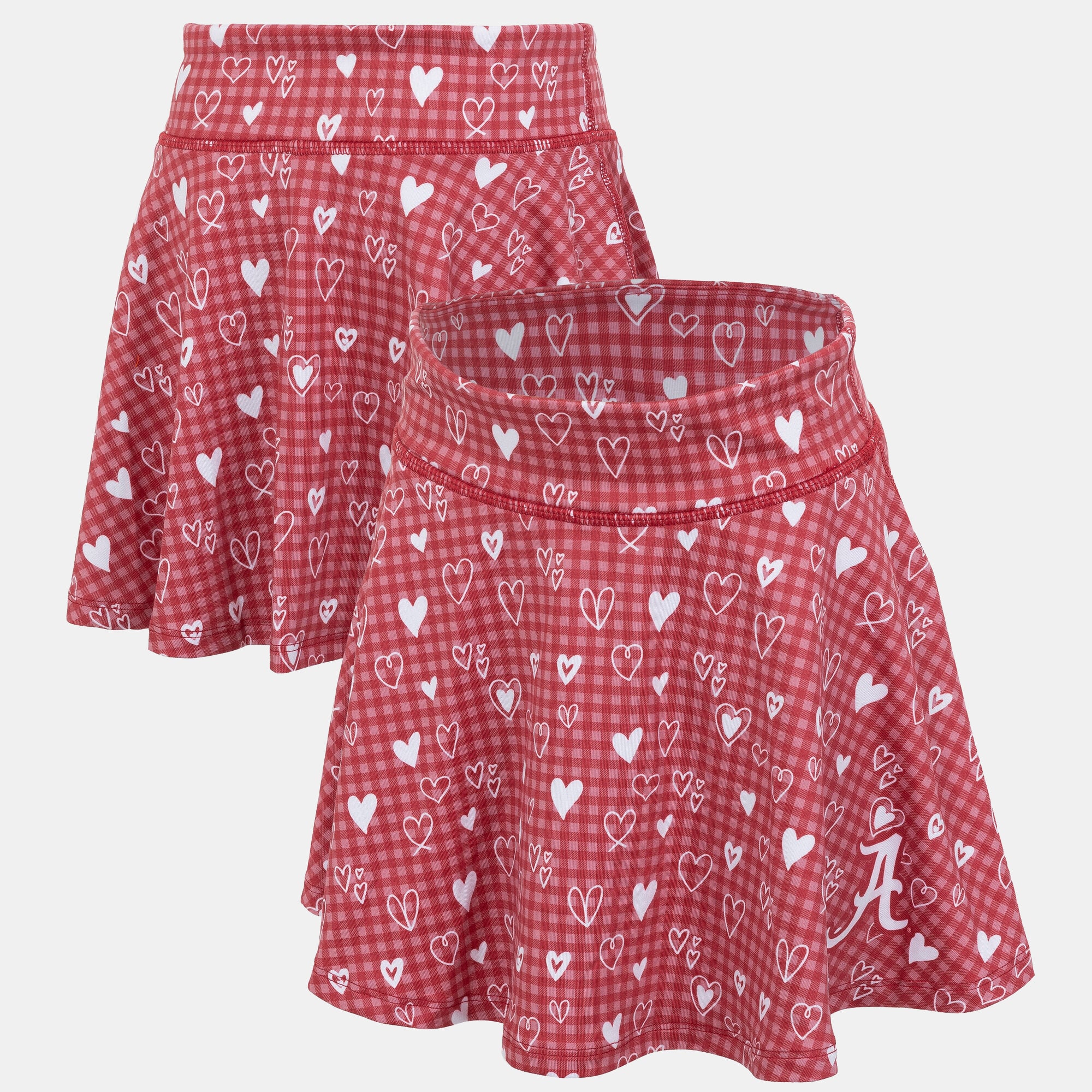 Jupe-short fluide à cœur ZooZatz pour filles, motif Alabama Crimson Tide
