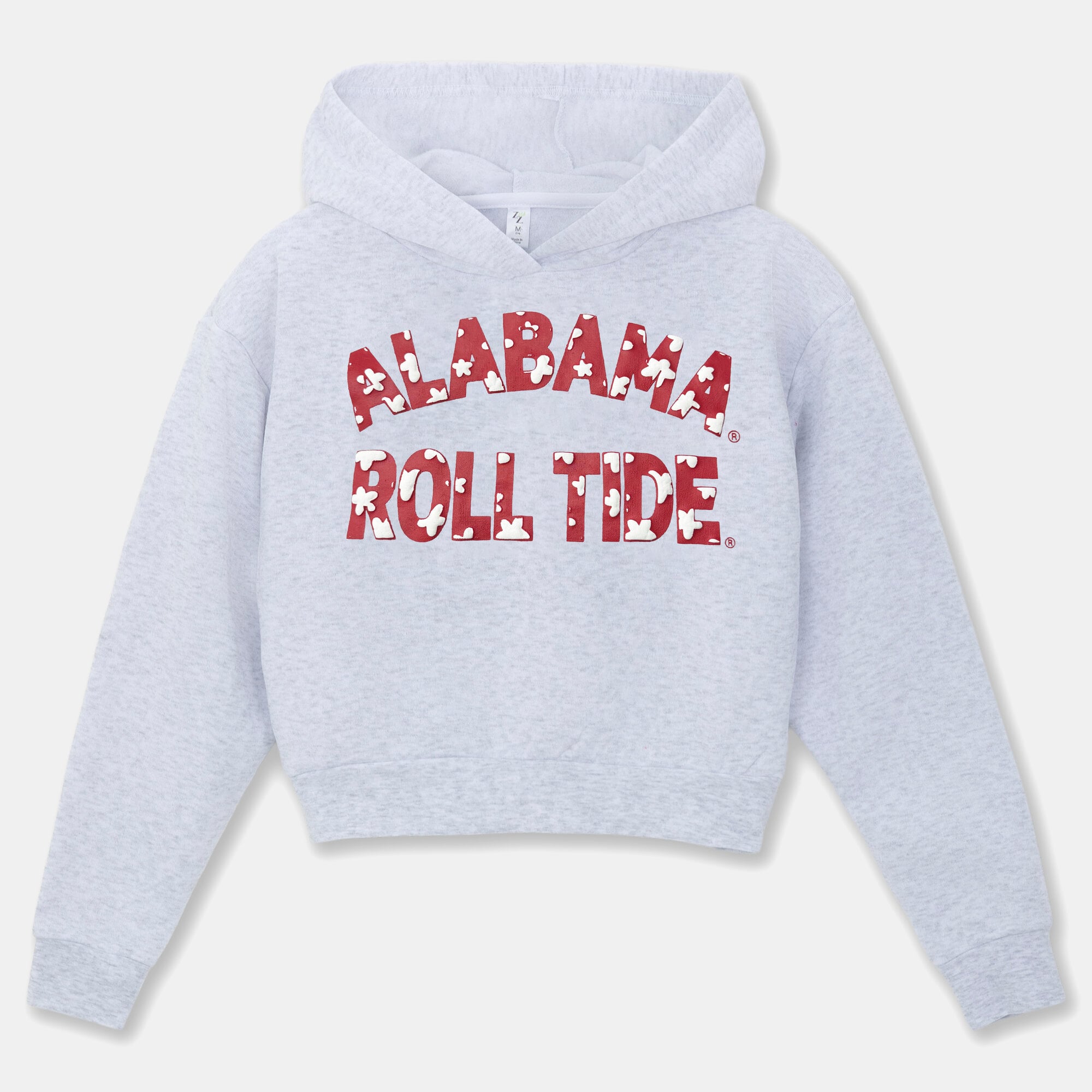Sweat à capuche court ZooZatz Heather Gray Alabama Crimson Tide pour filles