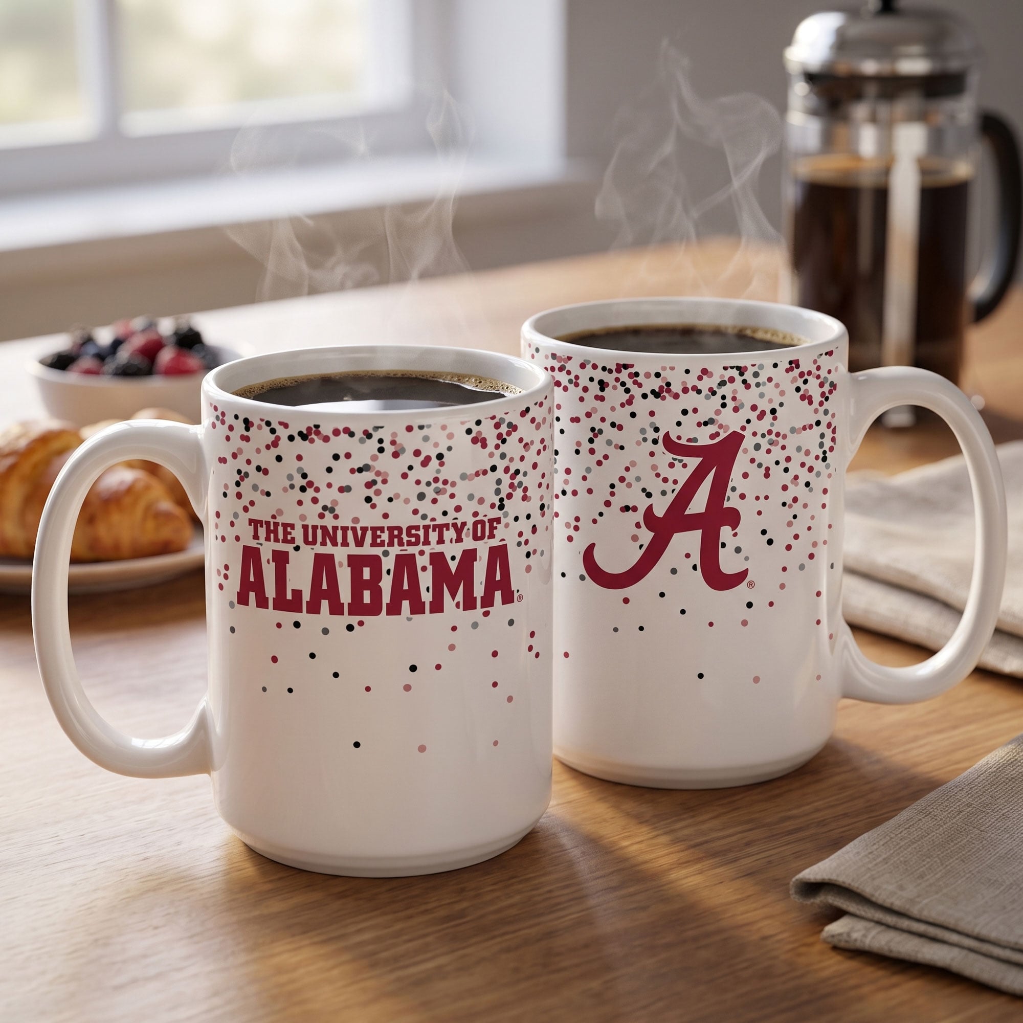 Mug à confettis Crimson Tide d'Indigo Falls, Alabama - Lot de 2