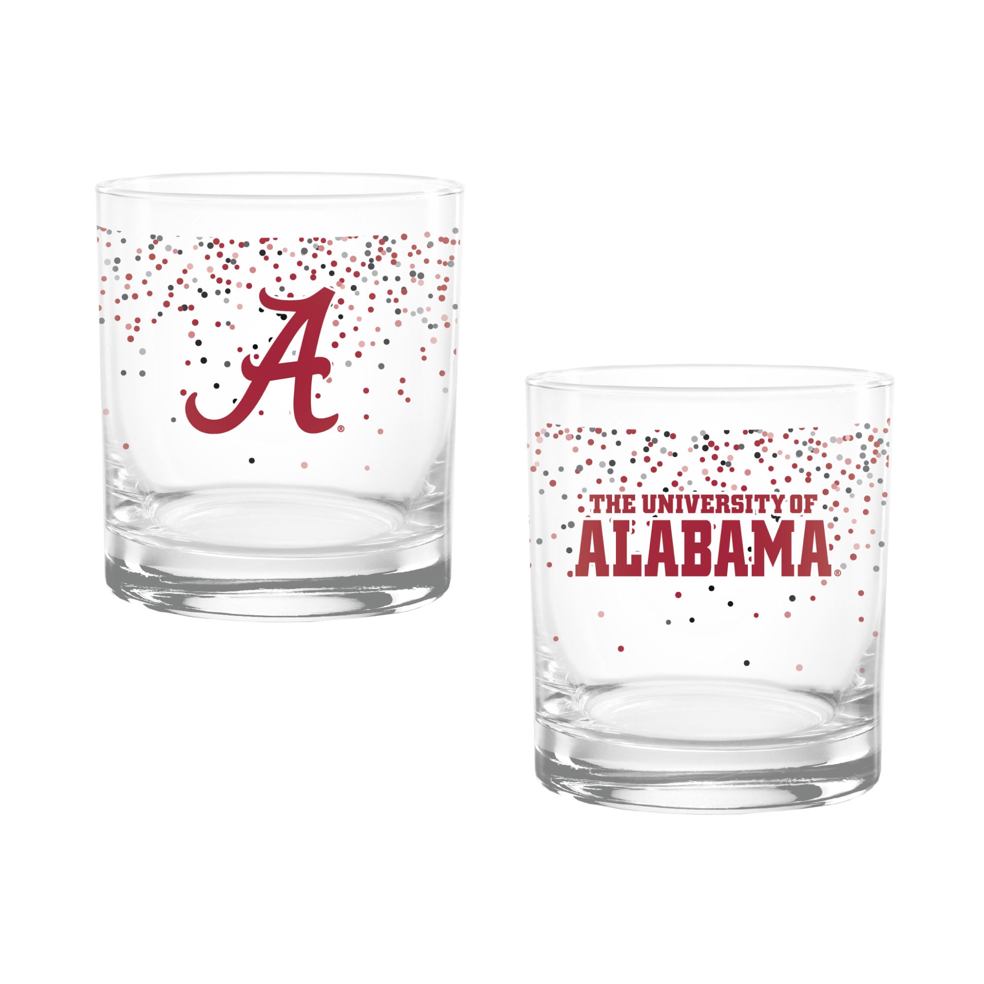 Ensemble de 2 verres à whisky Indigo Falls Alabama Crimson Tide Confetti