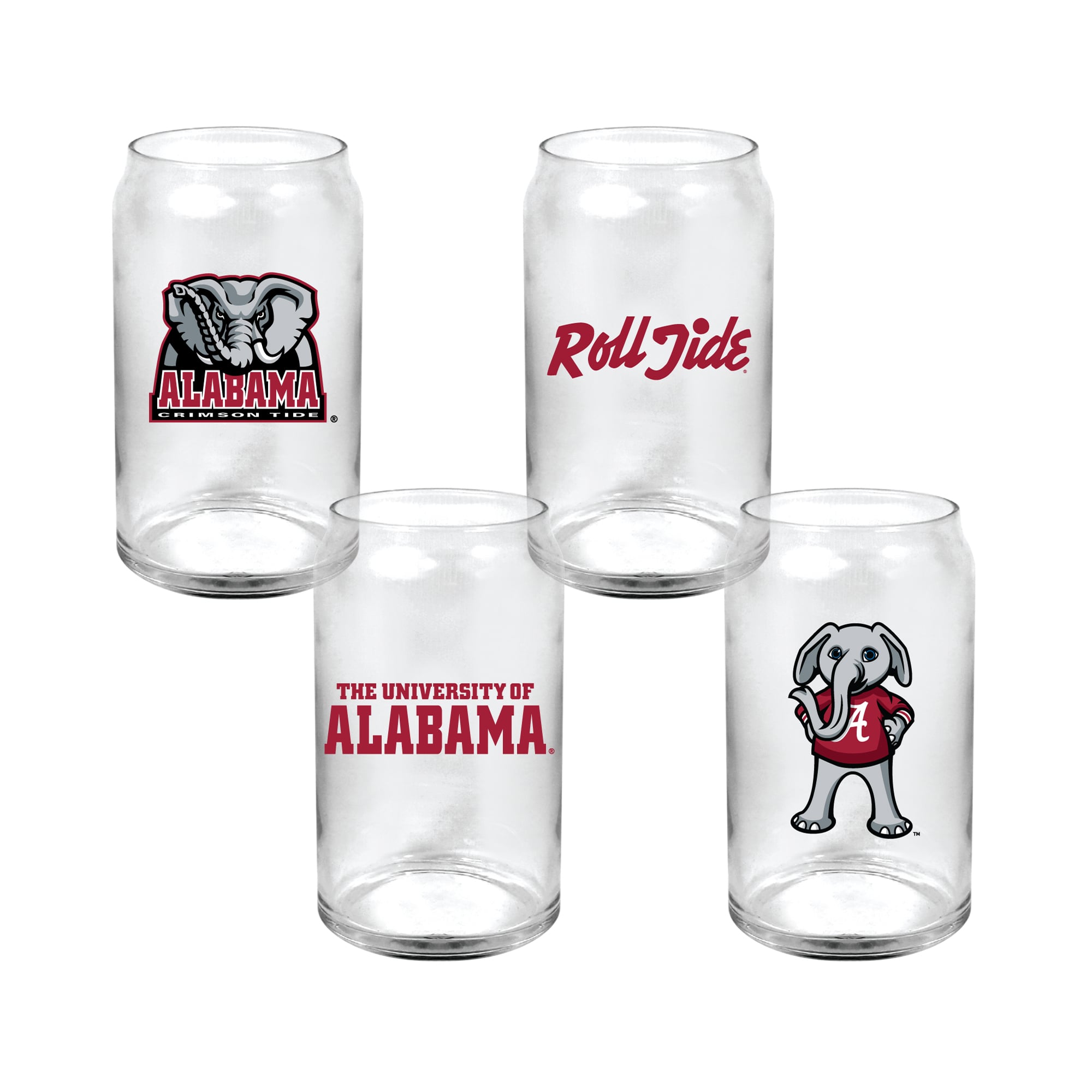 Ensemble de 4 canettes en verre Indigo Falls Alabama Crimson Tide Core Collectors