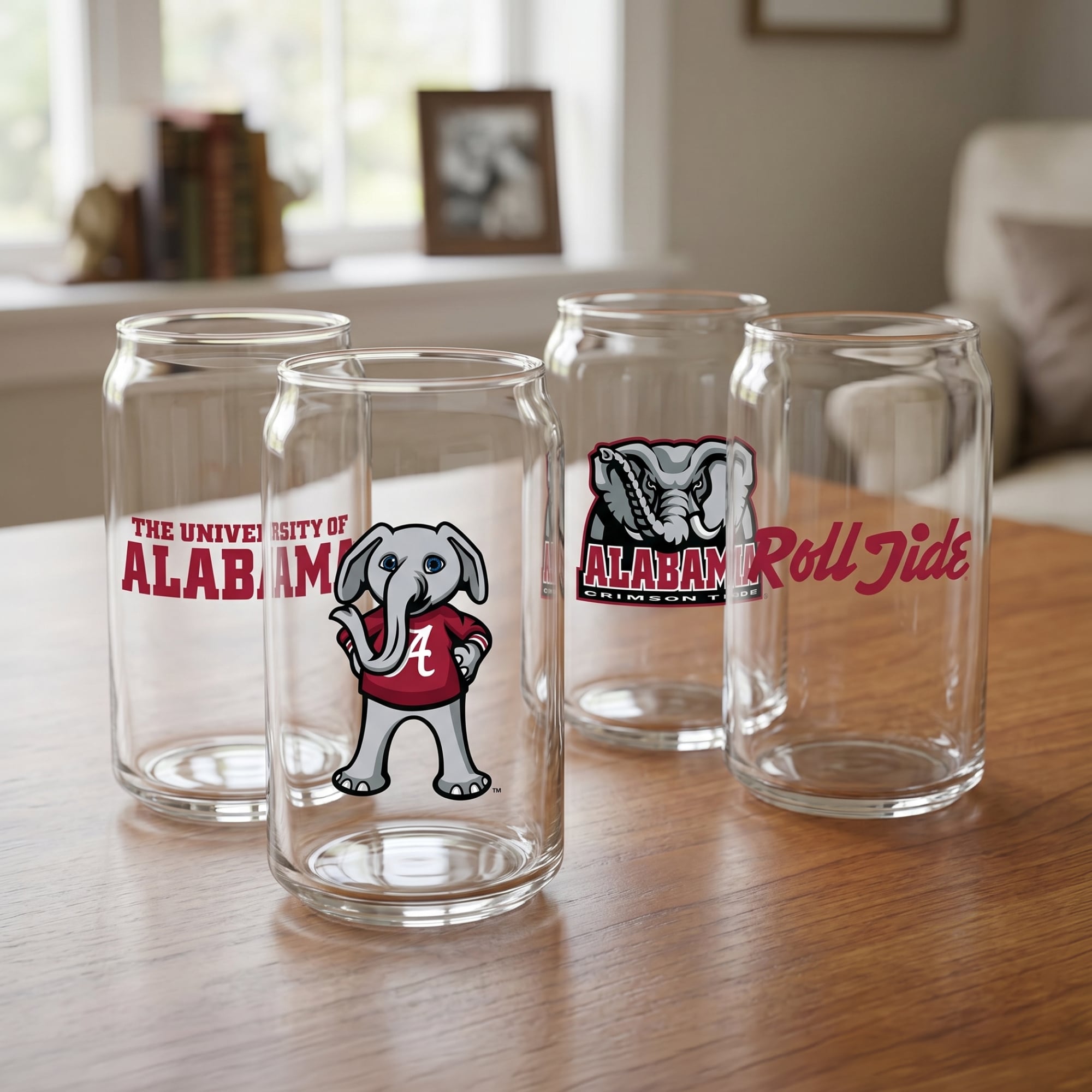 Ensemble de 4 canettes en verre Indigo Falls Alabama Crimson Tide Core Collectors