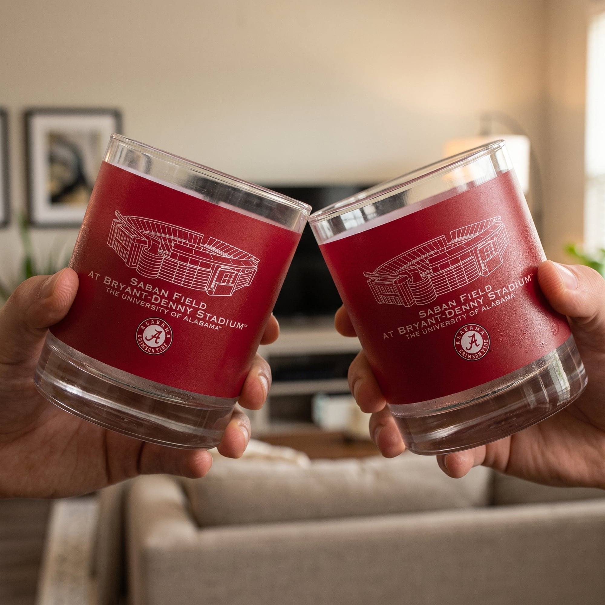 Pack de 2 verres à whisky Indigo Falls Alabama Crimson Tide Core Stadium