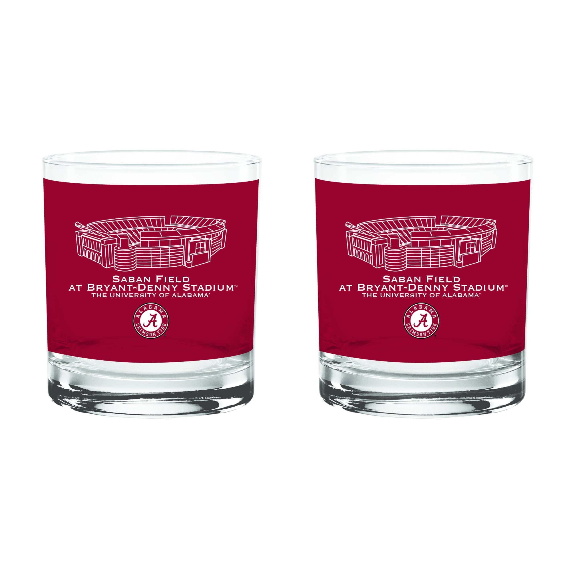 Pack de 2 verres à whisky Indigo Falls Alabama Crimson Tide Core Stadium