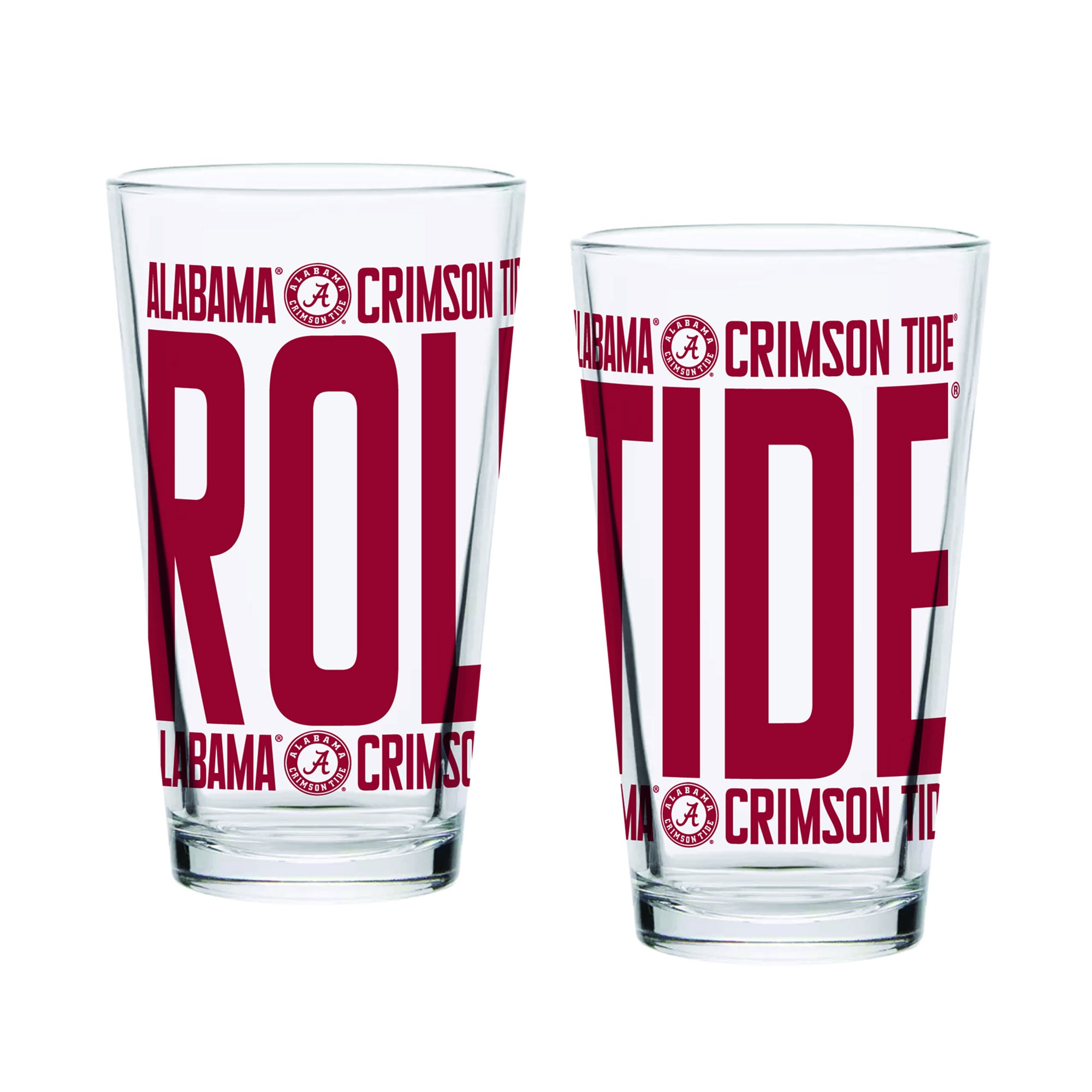 Ensemble de 2 verres à pinte surélevés Crimson Tide d'Indigo Falls, Alabama