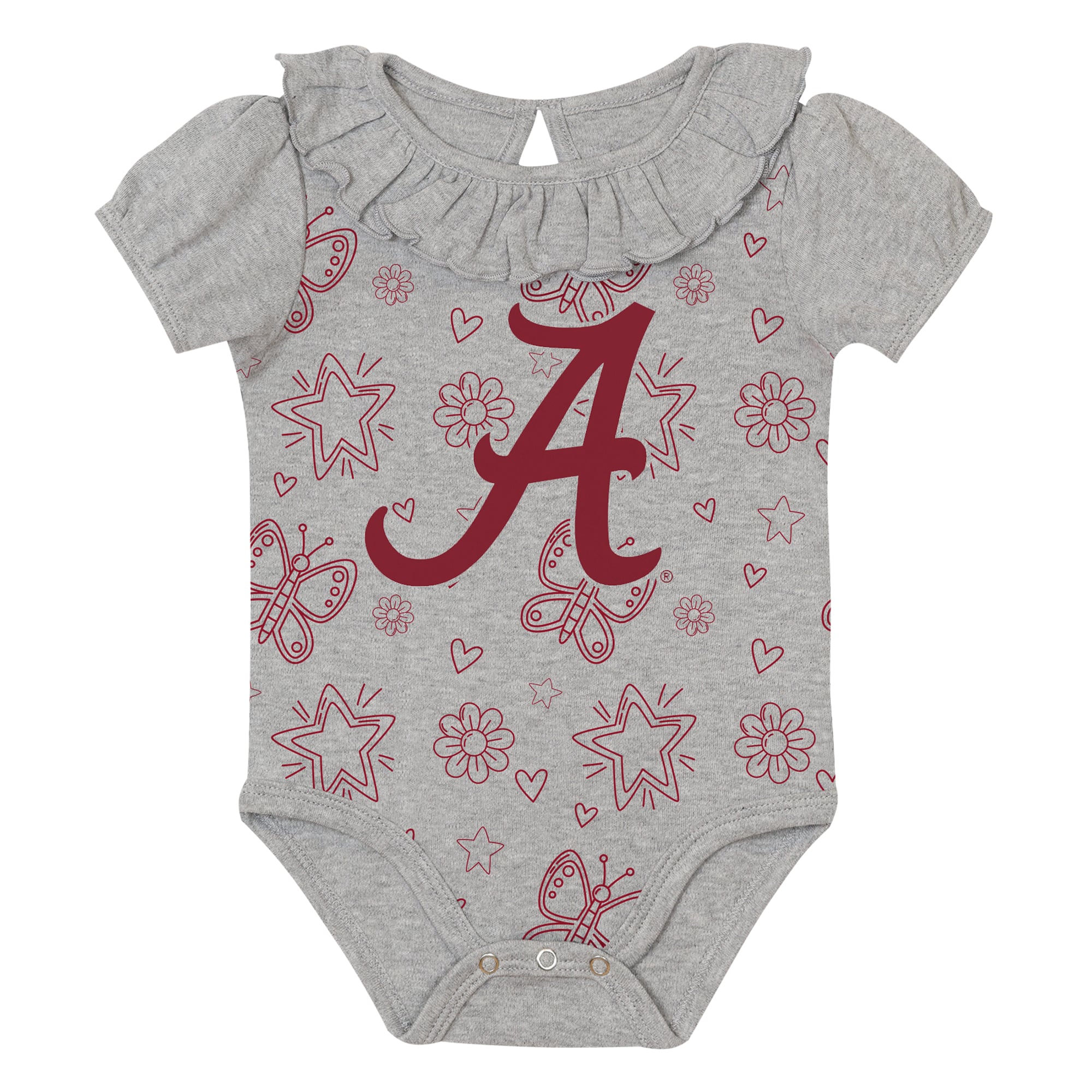 Ensemble de deux bodies à volants pour bébé Outerstuff, rouge/gris, motif Alabama Crimson Tide
