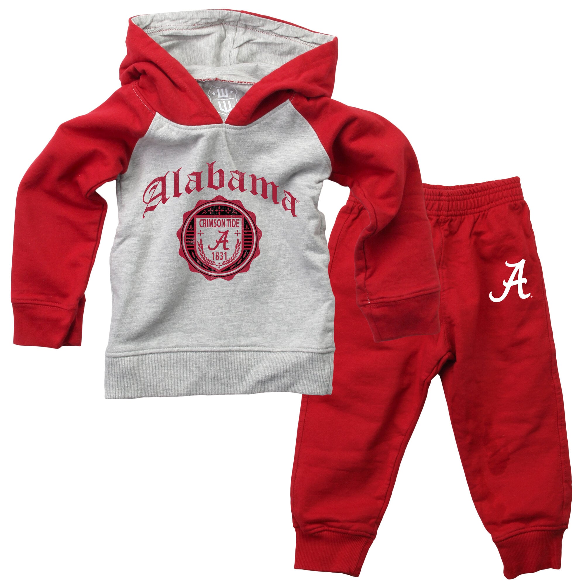 Ensemble sweat à capuche raglan et pantalon de survêtement pour bébé Wes & Willy Crimson Alabama Tide