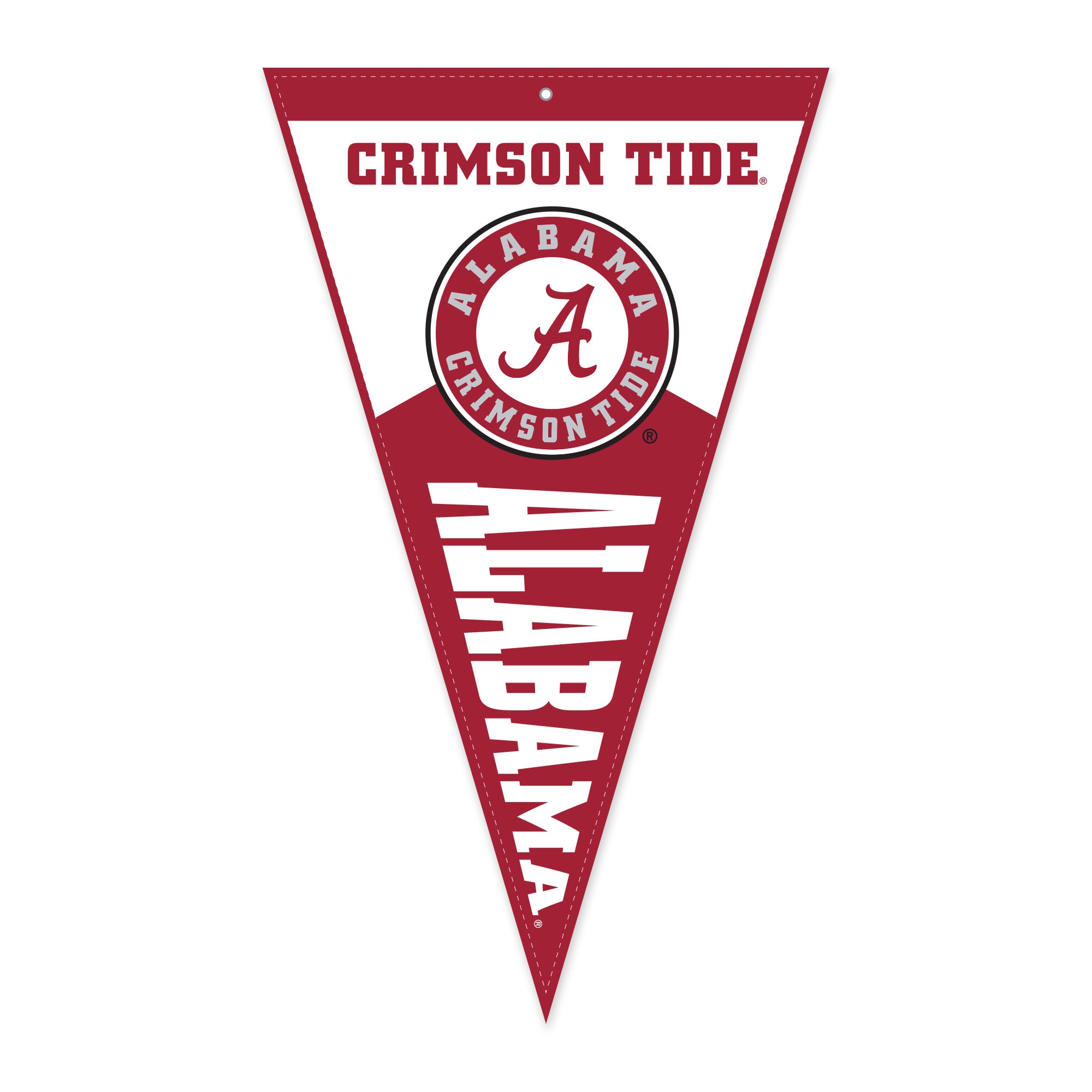 Serviette de golf Jardine Alabama Crimson Tide en forme de fanion, 40,6 x 68,6 cm, avec pince magnétique