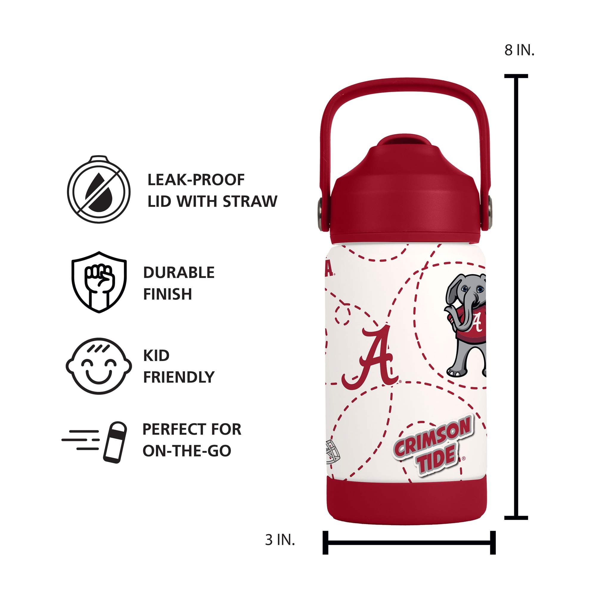 Logo Brands Alabama Crimson Tide 12oz. Mascot Bottle
