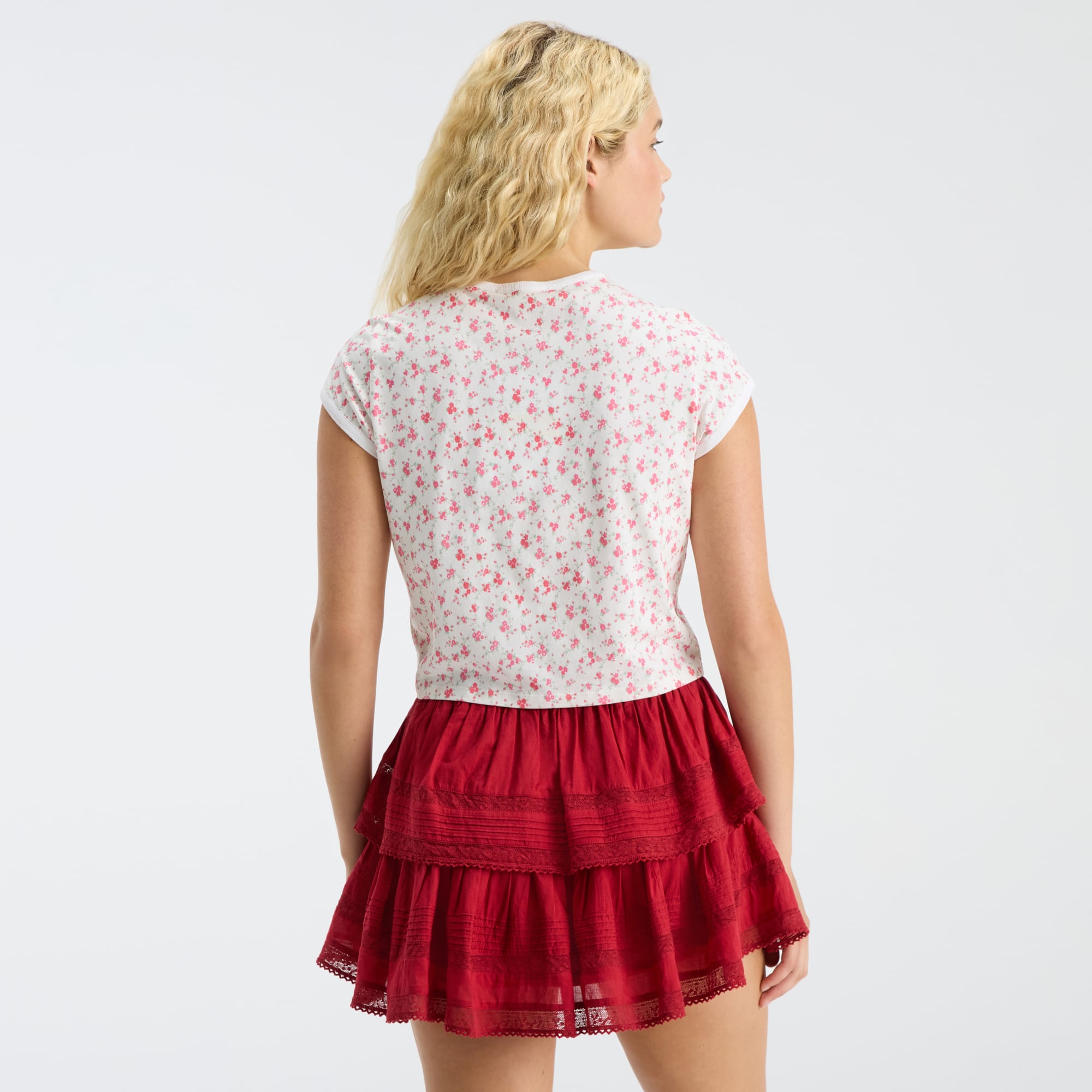 T-shirt LoveShackFancy pour femme, motif MaryKate Crimson Tide de l'Alabama.