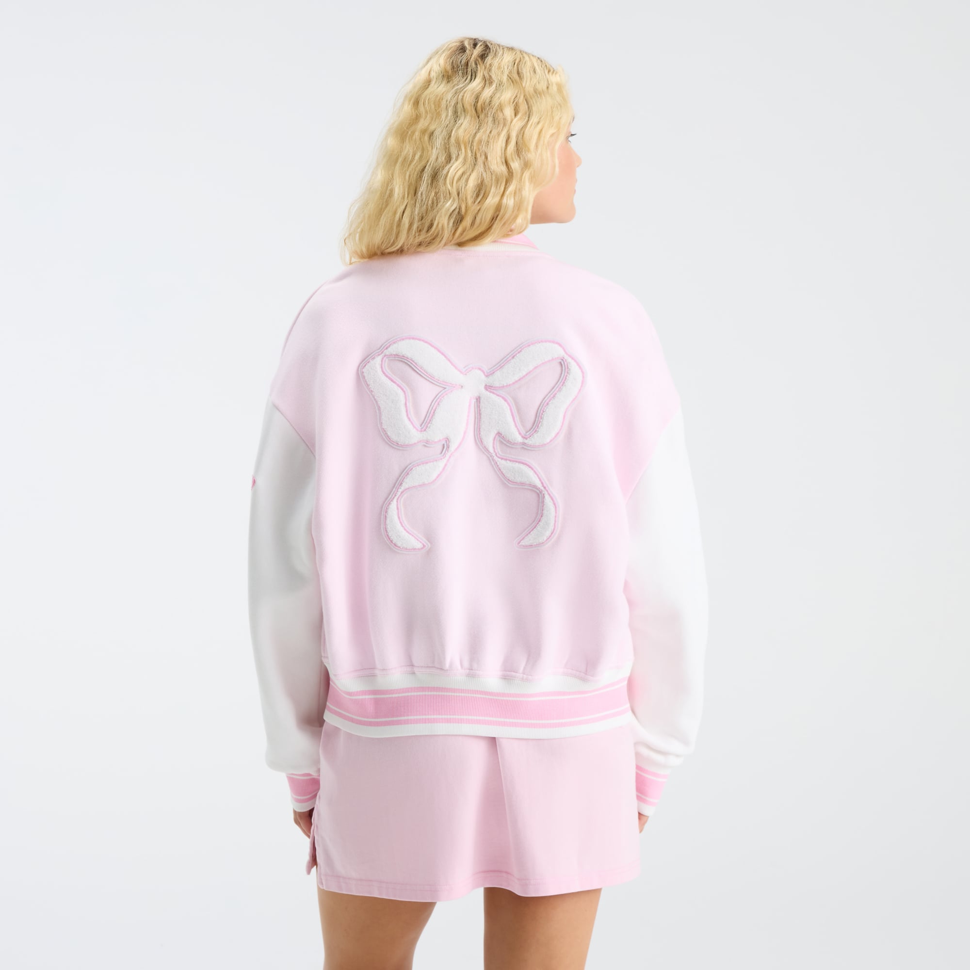 LoveShackFancy Women's Pink Alabama Crimson Tide Collegiate Varsity Full-Snap Jacket