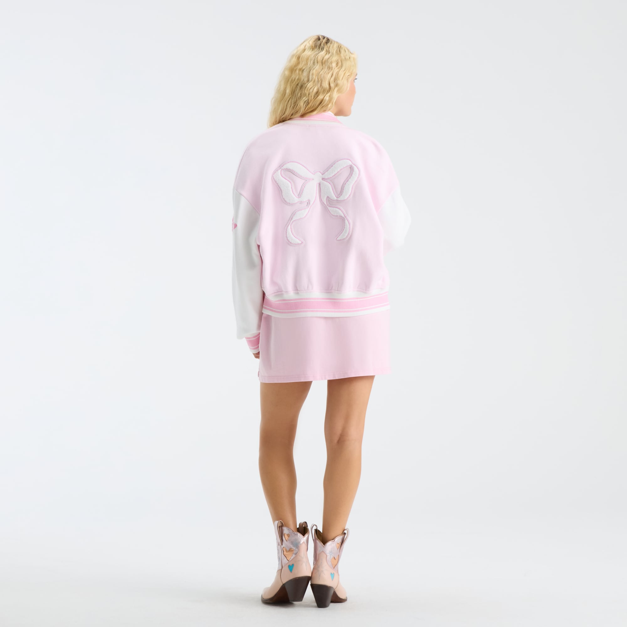 LoveShackFancy Women's Pink Alabama Crimson Tide Collegiate Varsity Full-Snap Jacket