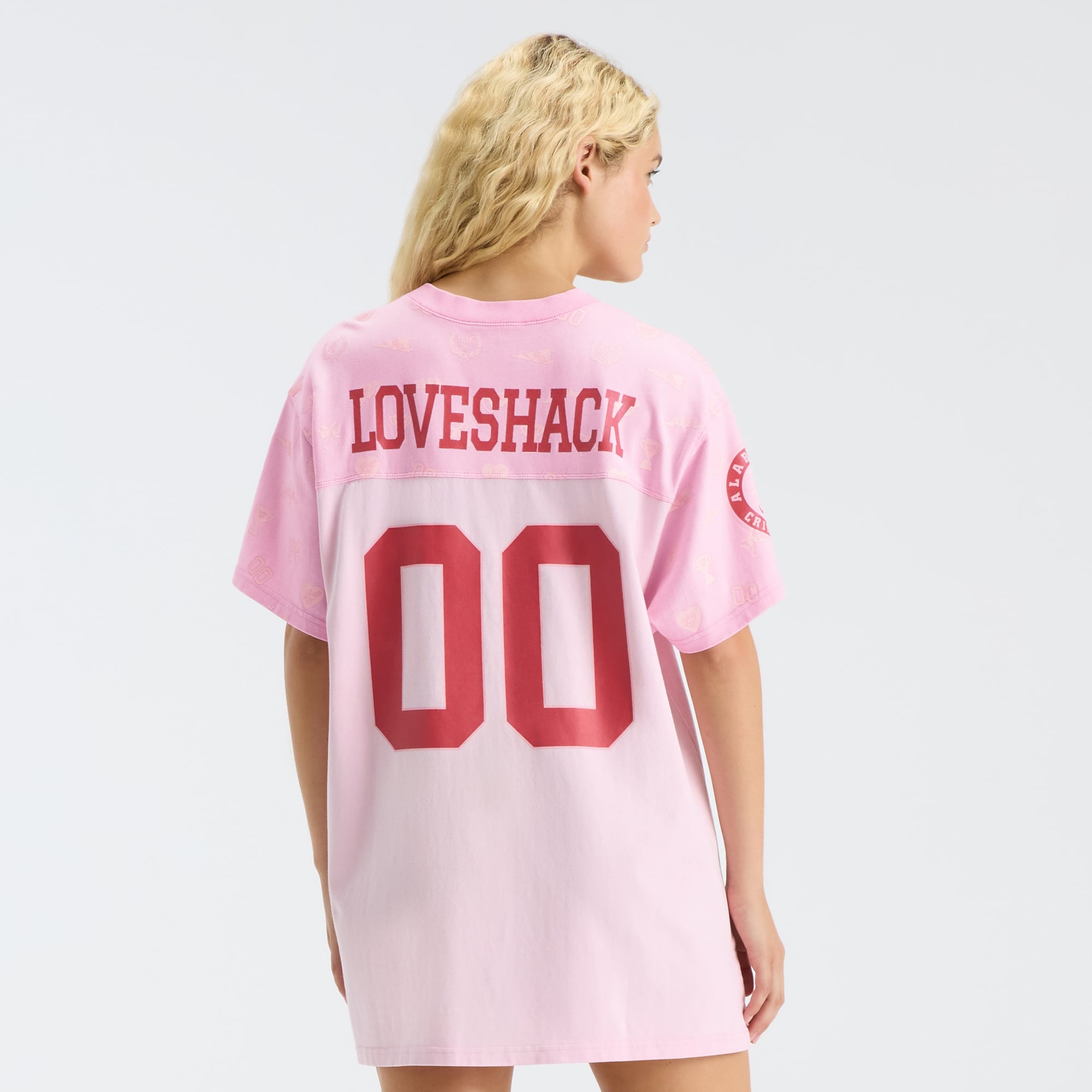 LoveShackFancy Women's Pink Alabama Crimson Tide Varsity Crush Jersey Dress