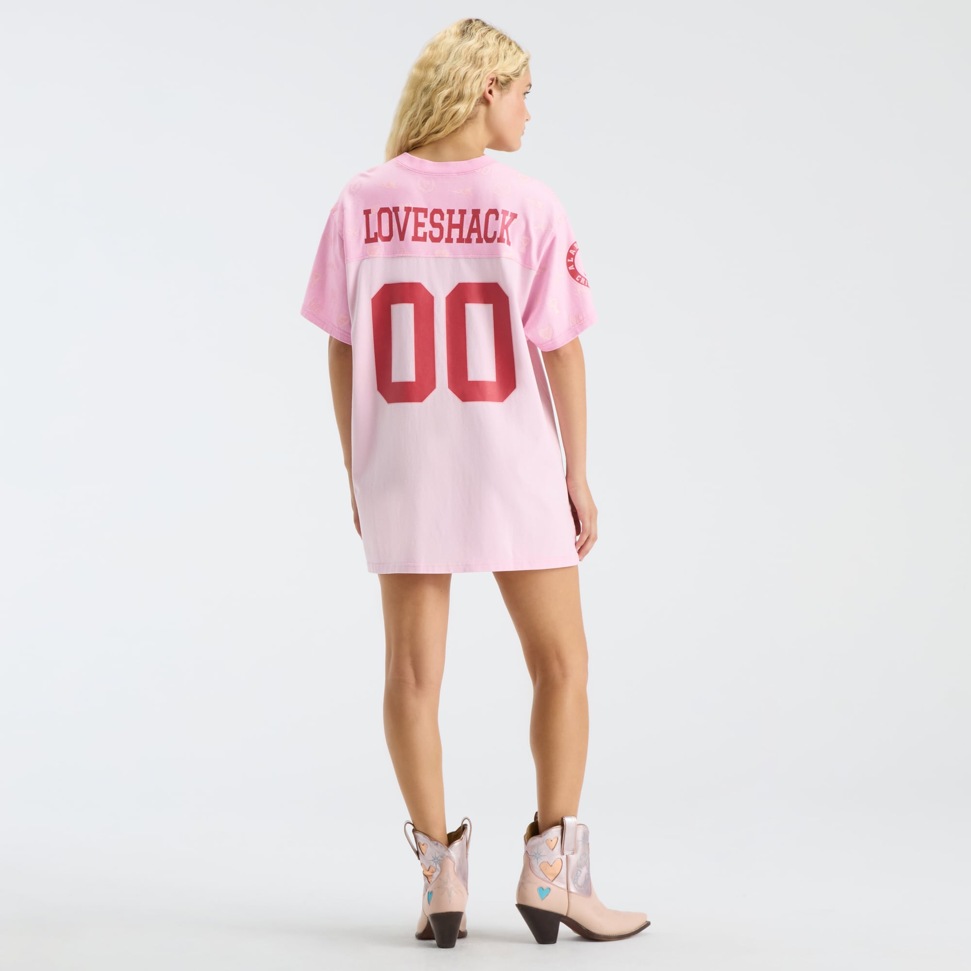 LoveShackFancy Women's Pink Alabama Crimson Tide Varsity Crush Jersey Dress