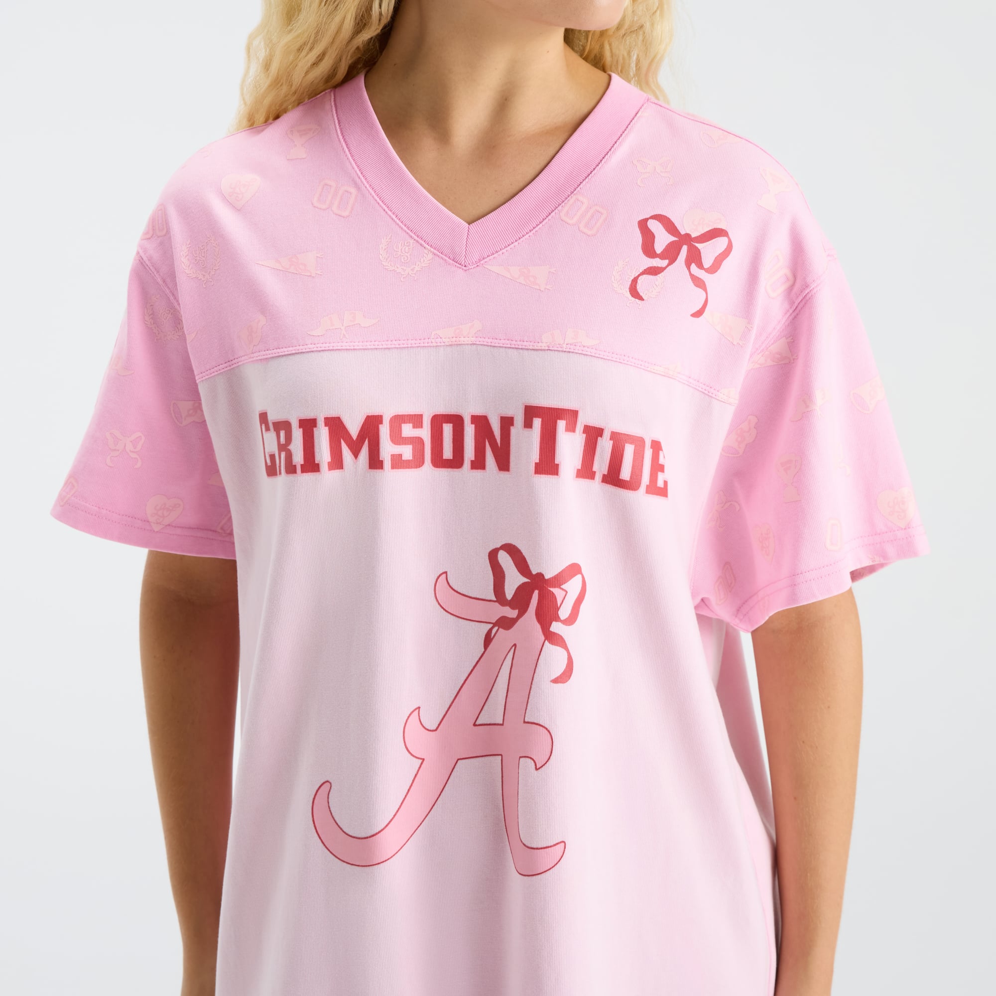 LoveShackFancy Women's Pink Alabama Crimson Tide Varsity Crush Jersey Dress