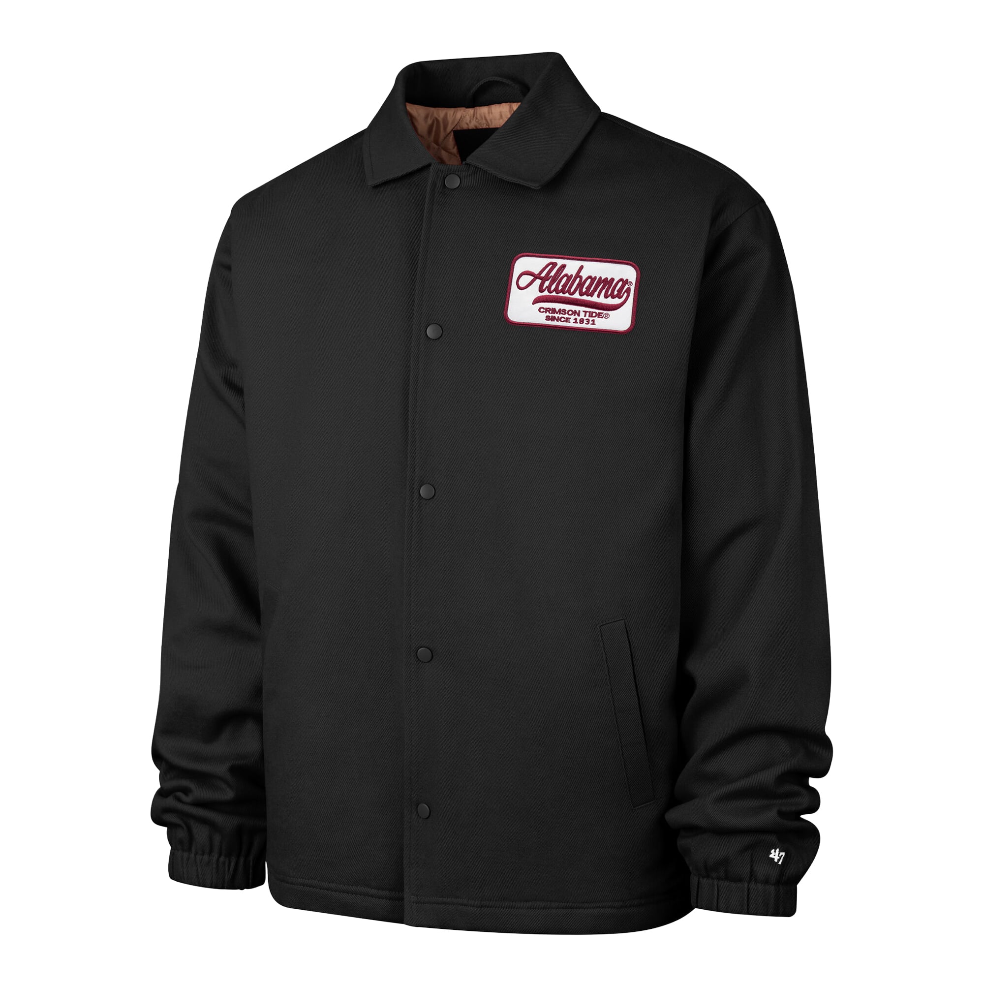 Men's '47 Black Alabama Crimson Tide Retread Full-Snap Coaches Jacket