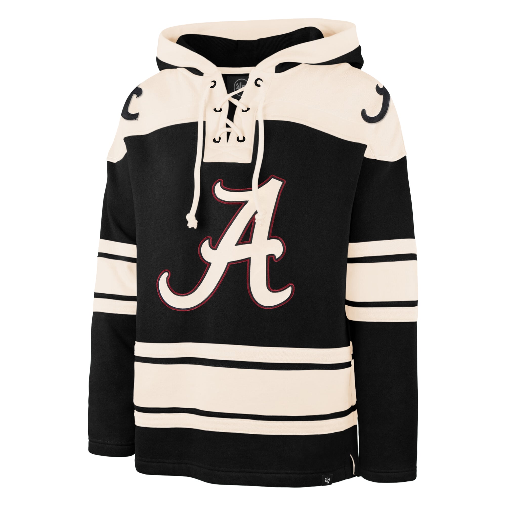 Men's '47  Black Alabama Crimson Tide Superior Lacer Hoodie