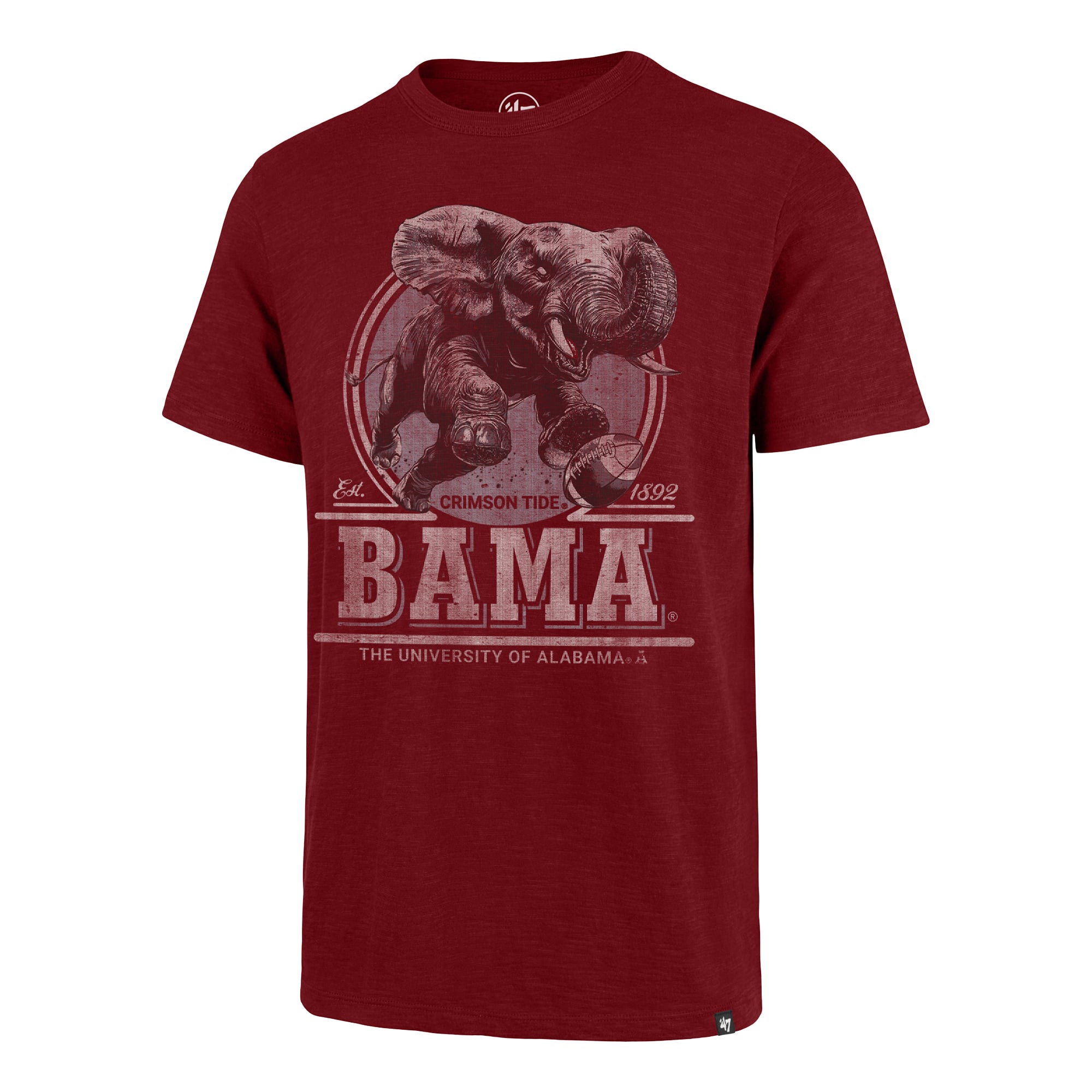 Men's '47  Crimson Alabama Tide Emblem Mark Scrum T-Shirt