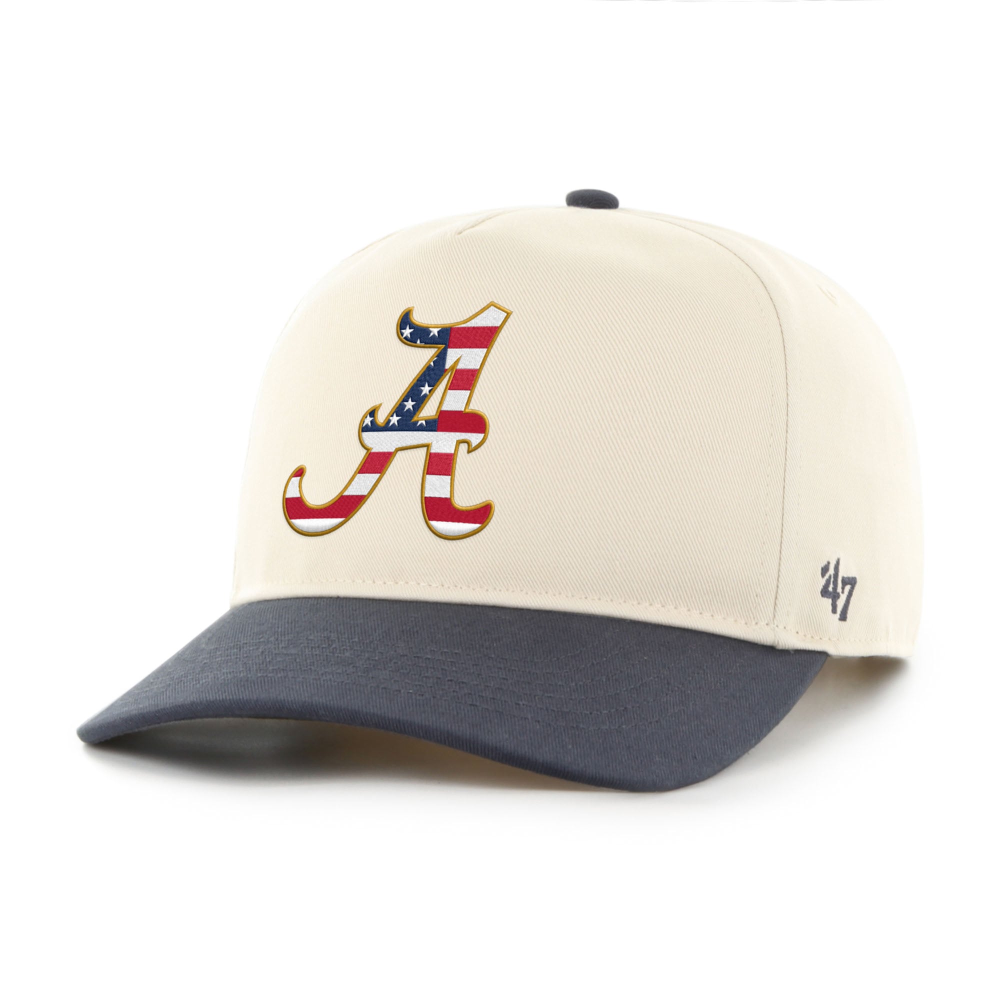Casquette ajustable pour homme « 47 Natural/Navy Alabama Crimson Tide » avec drapeau américain