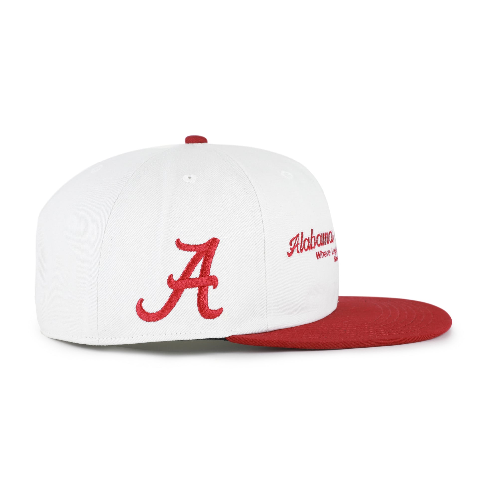 Men's '47 White/Crimson Alabama Crimson Tide Script Stack Relaxed Captain Adjustable Hat