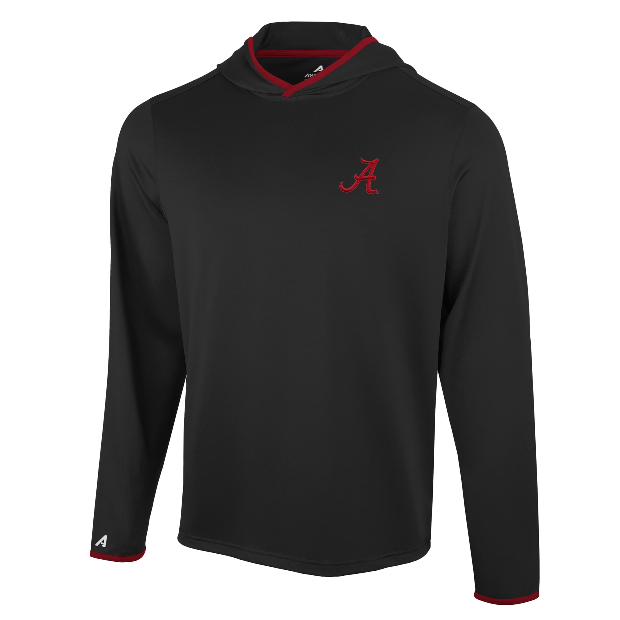 T-shirt à capuche manches longues Antigua Black Alabama Crimson Tide pour homme