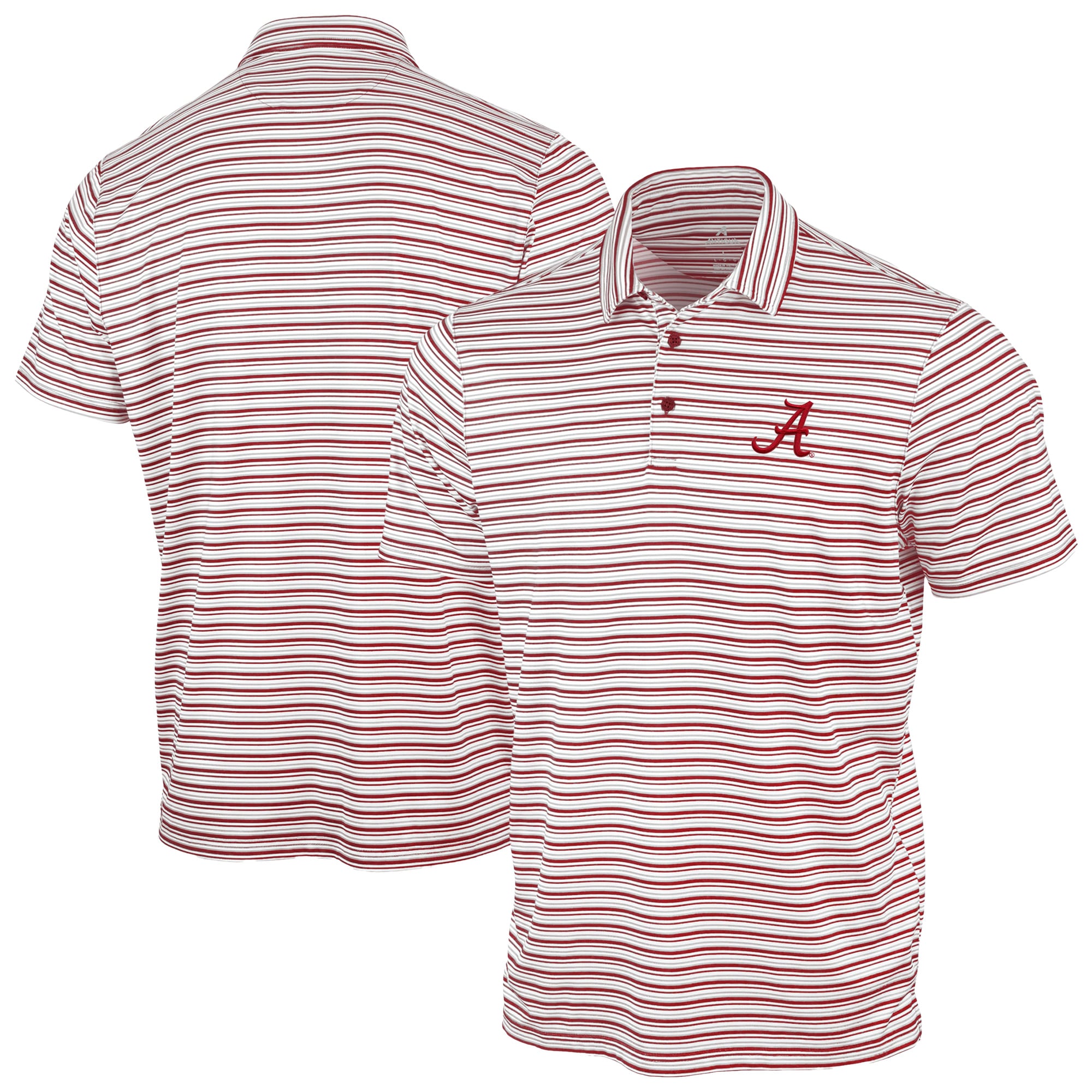 Polo à rayures spatiales Antigua Crimson Alabama Tide pour homme
