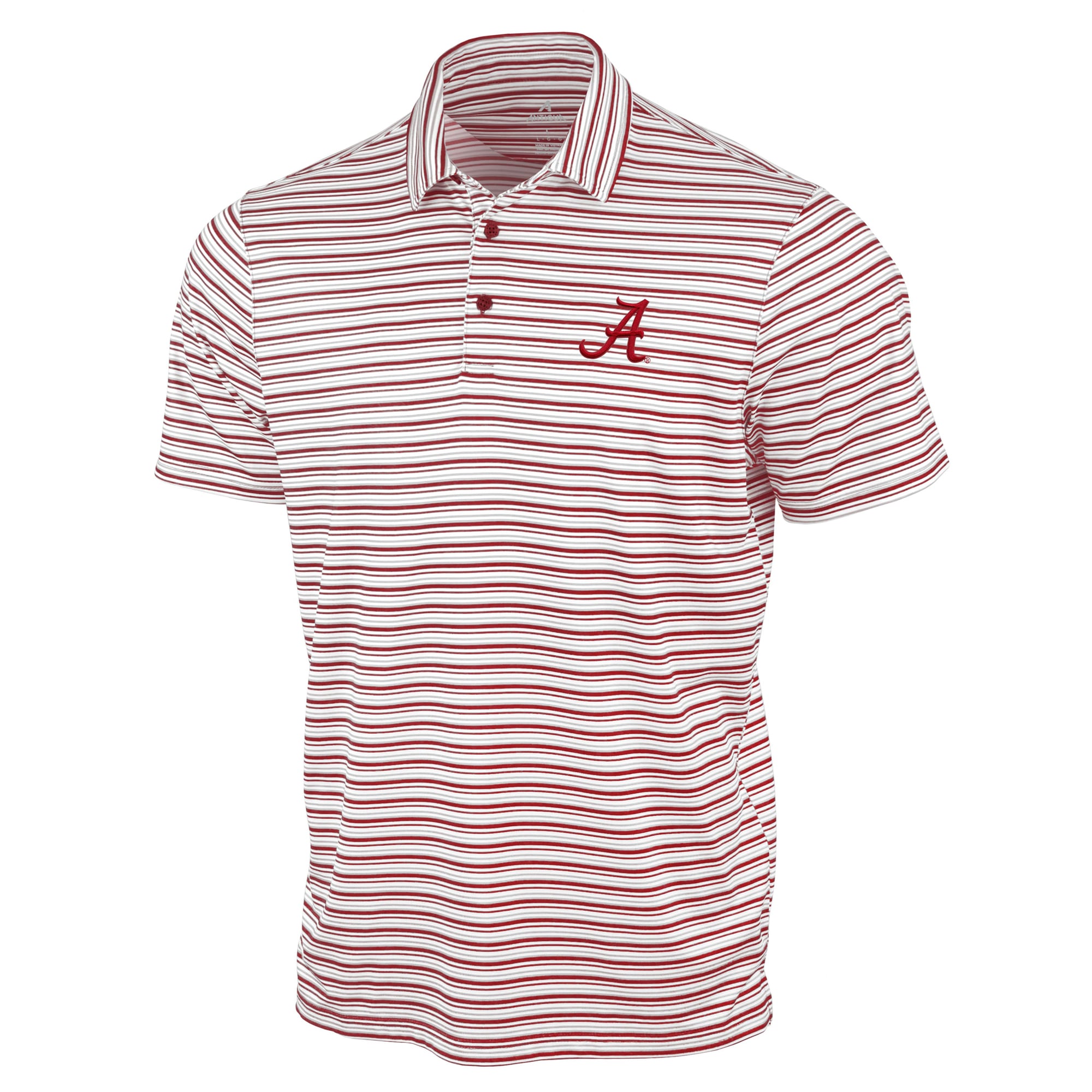 Polo à rayures spatiales Antigua Crimson Alabama Tide pour homme