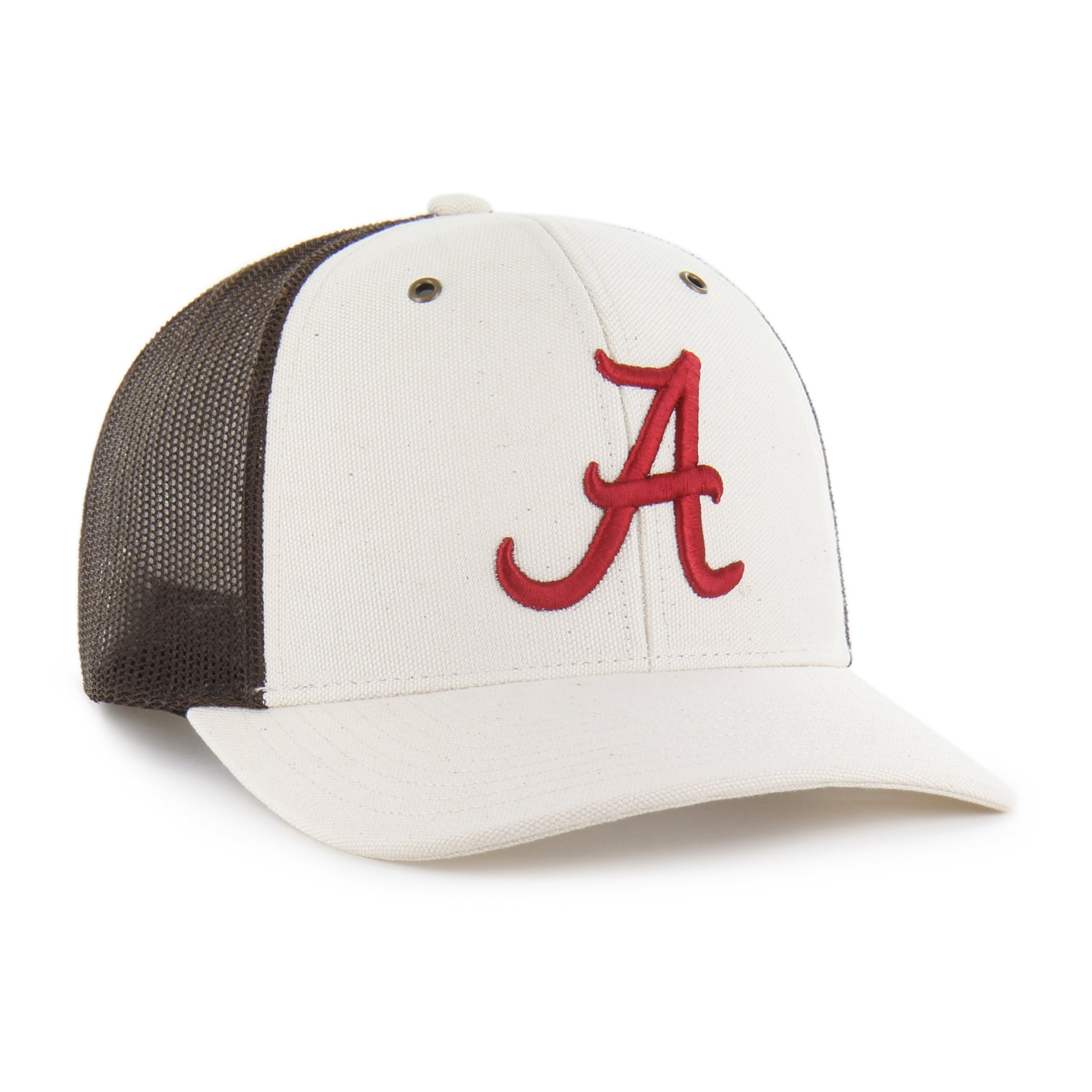 Men's Carhartt x '47 Natural/Brown Alabama Crimson Tide Undyed Trucker Adjustable Hat