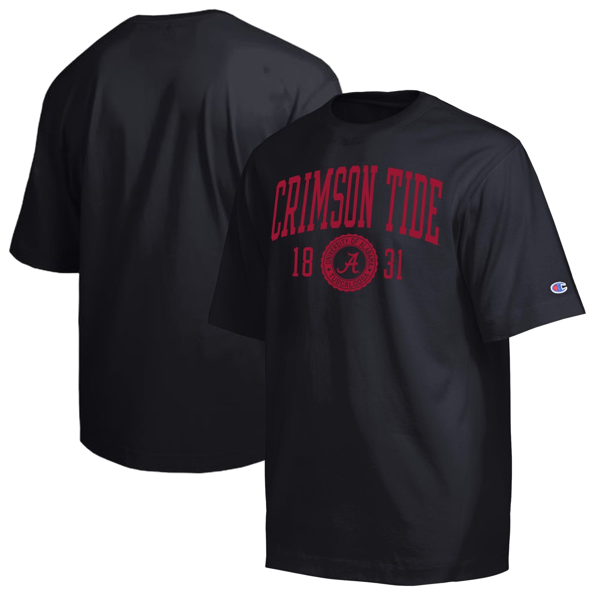 Men's Champion Black Alabama Crimson Tide Established Tradition Heavyweight T-Shirt
