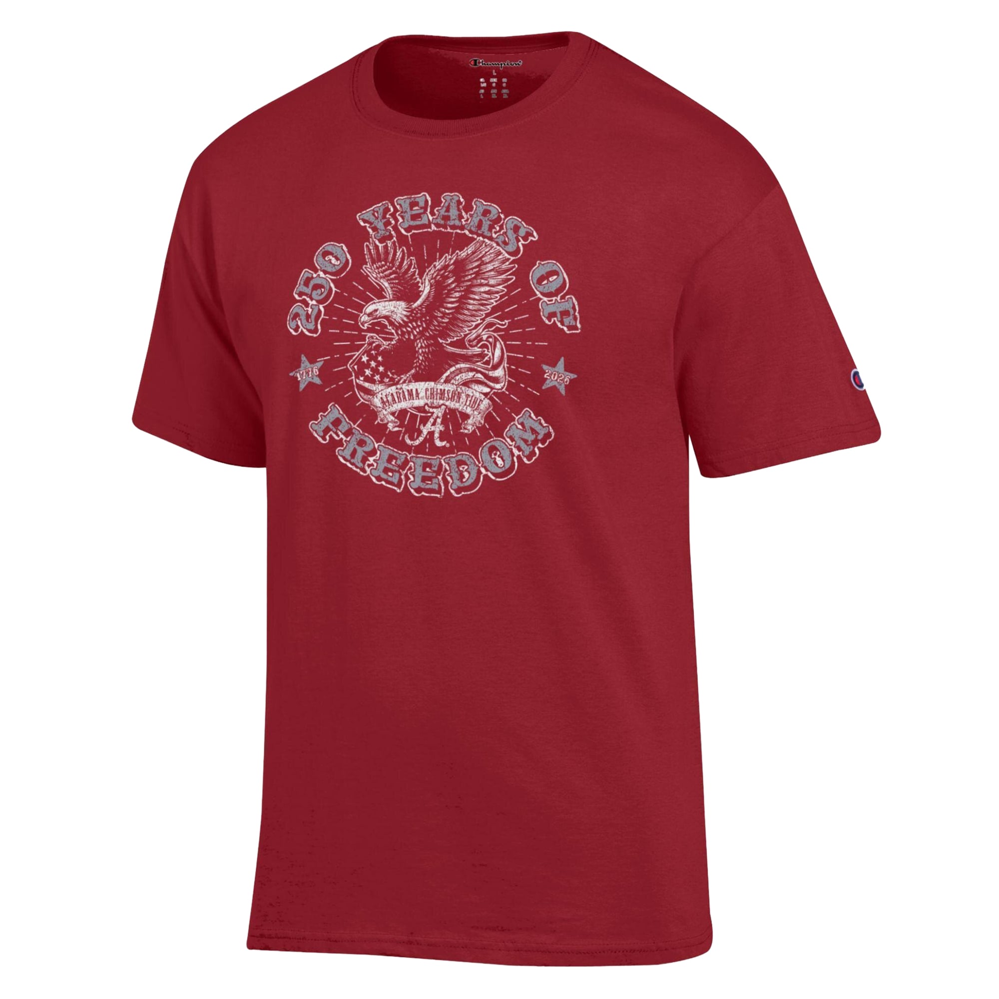 Men's Champion Crimson Alabama Tide Americana 250 Years of Freedom Tonal T-Shirt