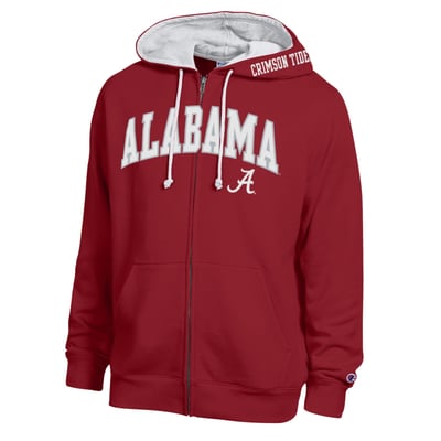 Alabama Crimson Tide Champion Arch Logo Full-Zip Fleece Hoodie - Crimson