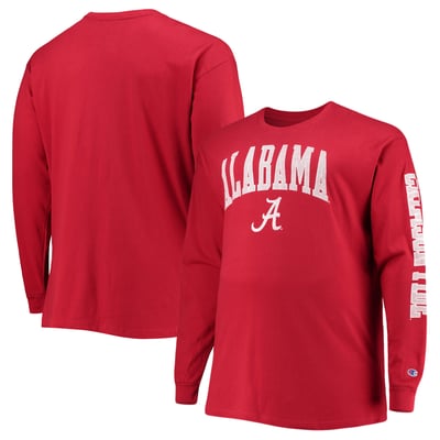 Alabama Crimson Tide Champion Big & Tall Arch Over Logo Long Sleeve T-Shirt - Crimson