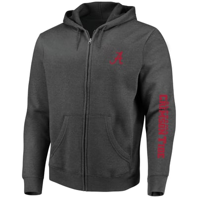 Alabama Crimson Tide Champion Big & Tall Full-Zip Hoodie - Heather Charcoal