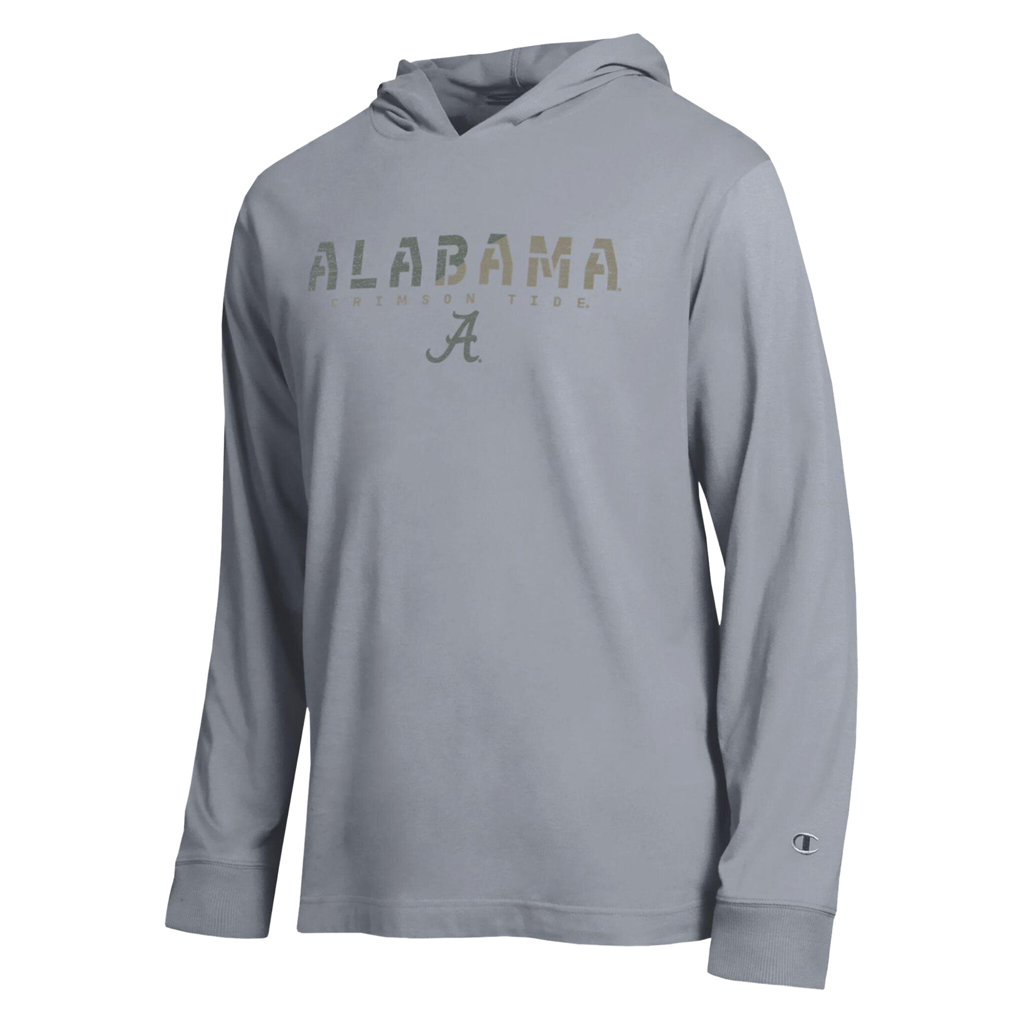 T-shirt à manches longues et capuche Champion Heather Gray Alabama Crimson Tide Operation Hat Trick Flag
