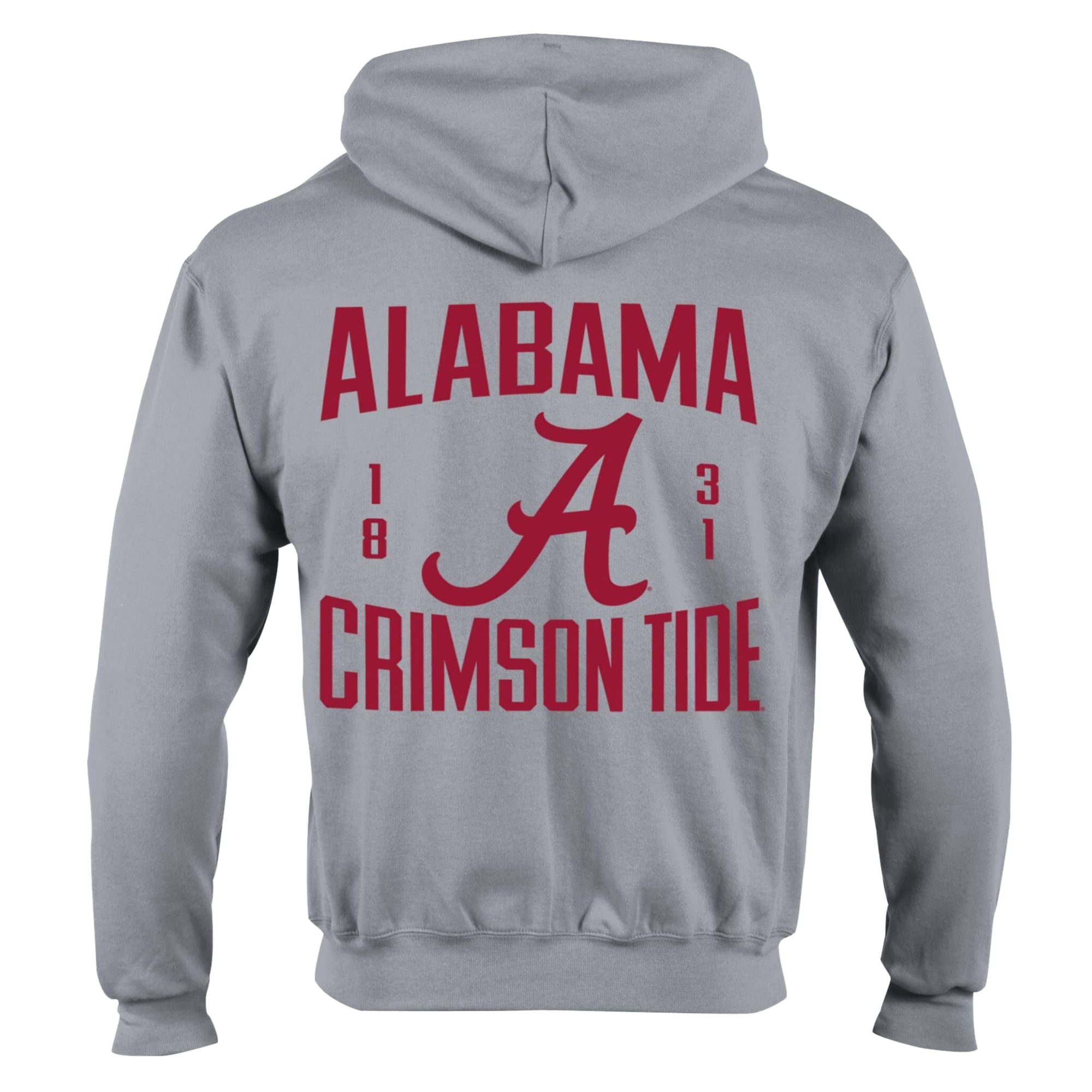 Men's Champion  Heather Gray Alabama Crimson Tide Varsity Powerblend Full-Zip Fleece Hoodie